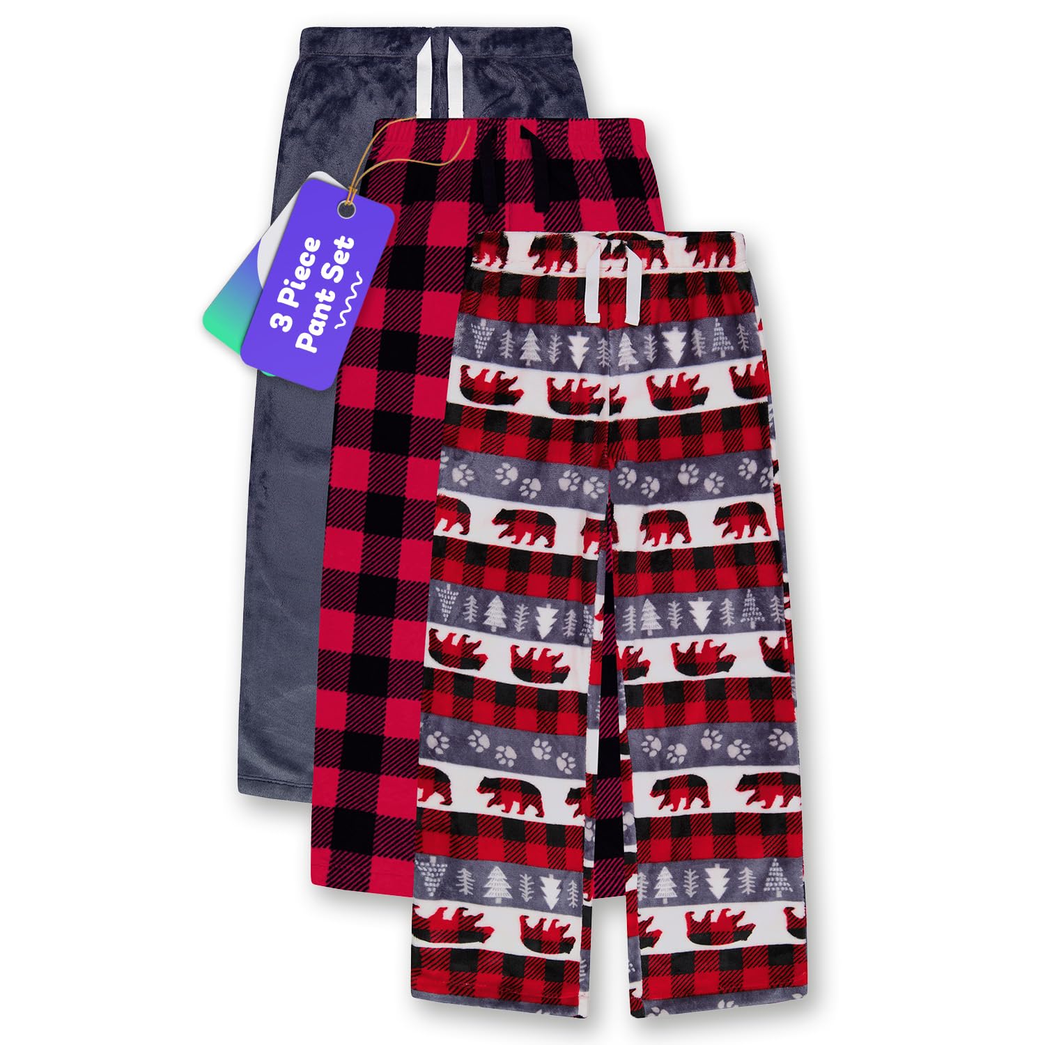 US Angels Boys Pajama Pants - 3 Pack, Boys' Sleepwear.