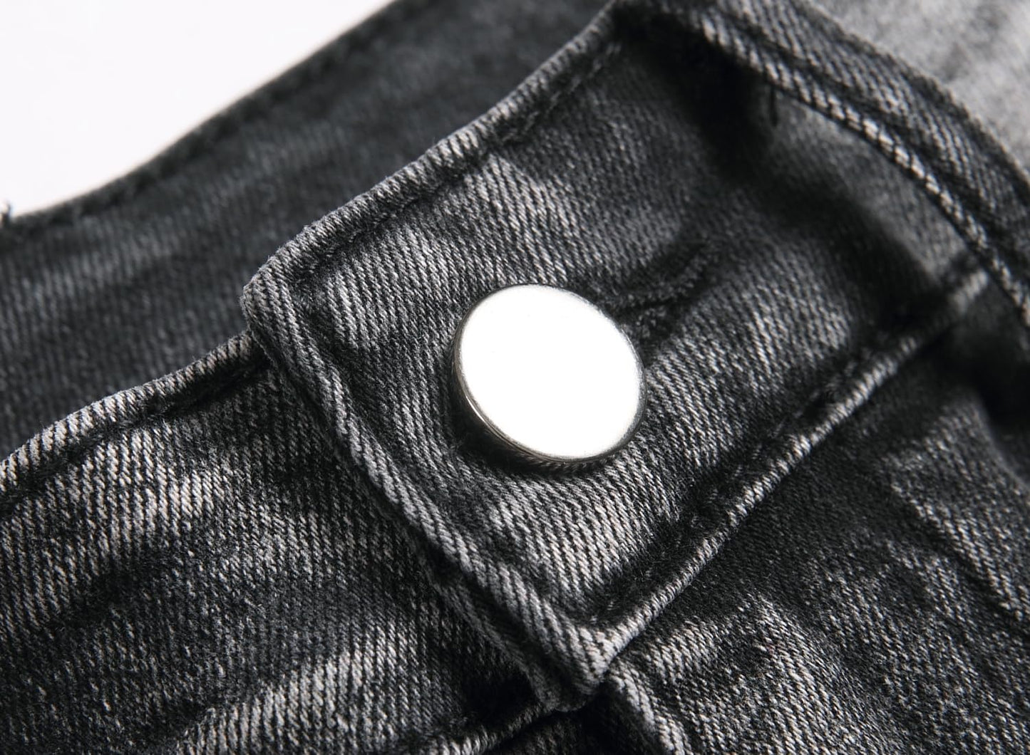 AITITIA Men's Biker Zipper Deco Washed Straight Fit Jeans (40, 002 Light Blue)