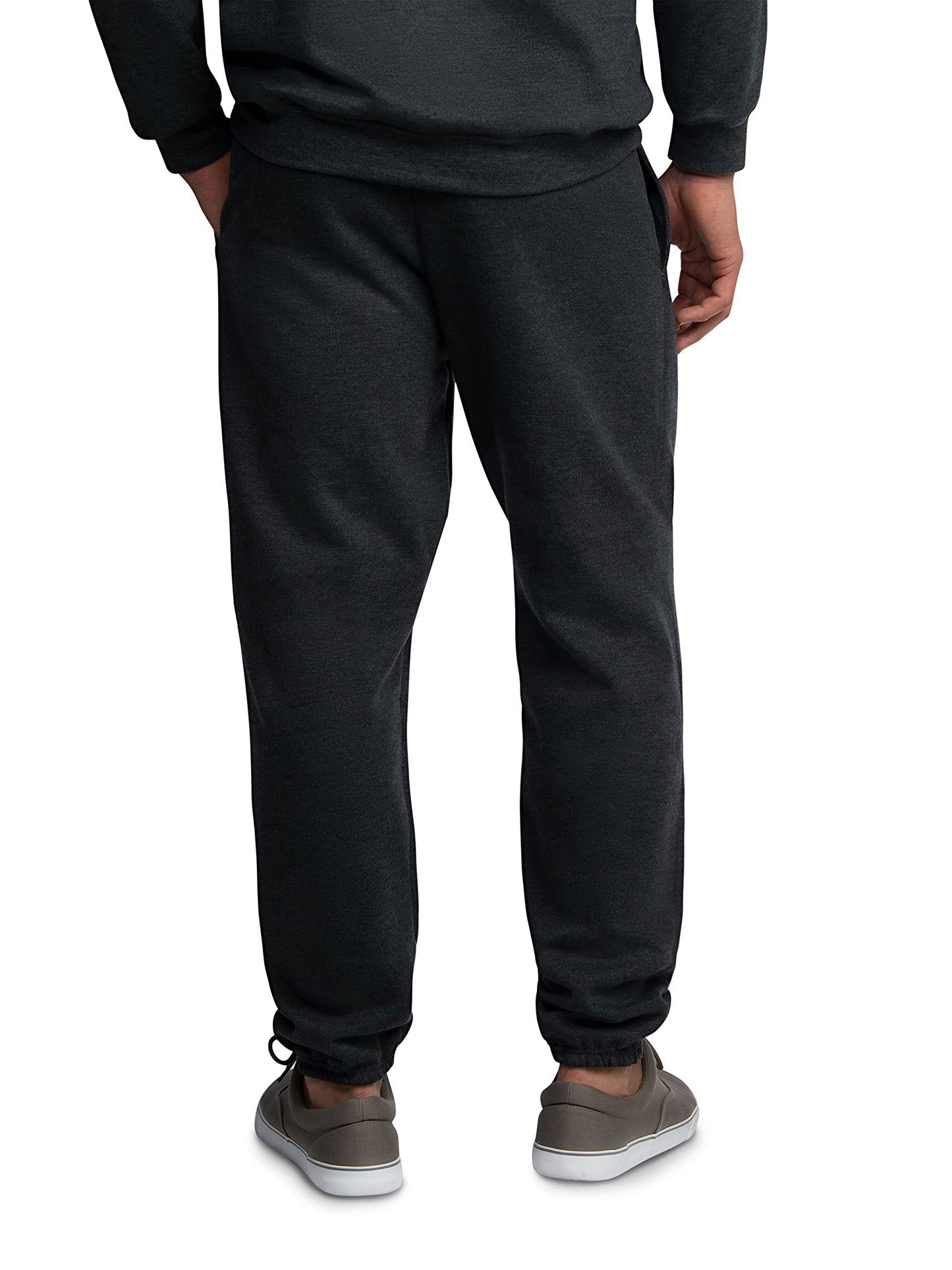 Fruit Of The Loom Mens Eversoft Fleece Elastic Bottom With Pockets, Relaxed Fit, Moisture Wicking, Breathable Sweatpants, Black, X-Large US