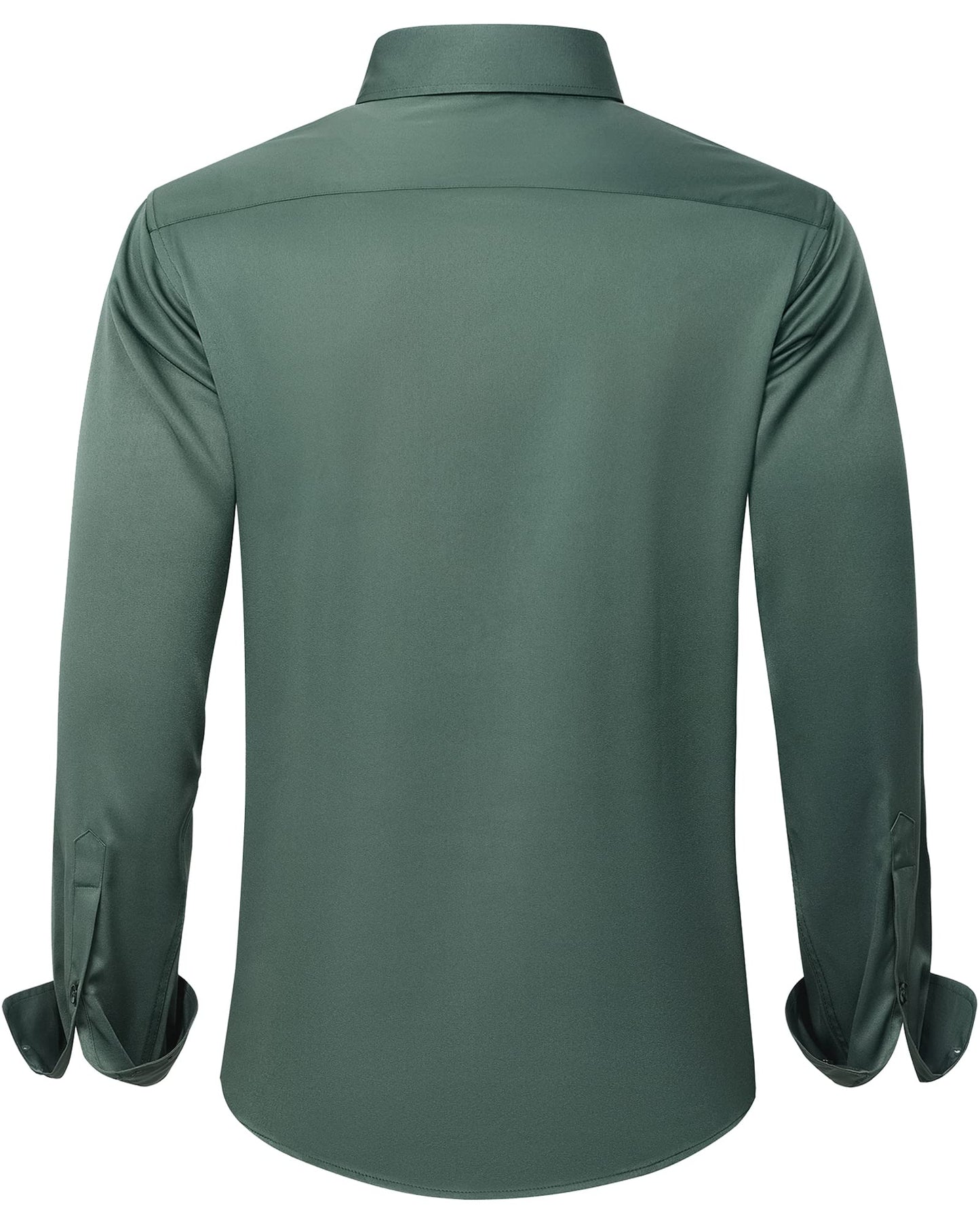 J.VER Men's Dress Shirts Solid Long Sleeve Stretch Wrinkle-Free Formal Shirt Business Casual Button Down Shirts White