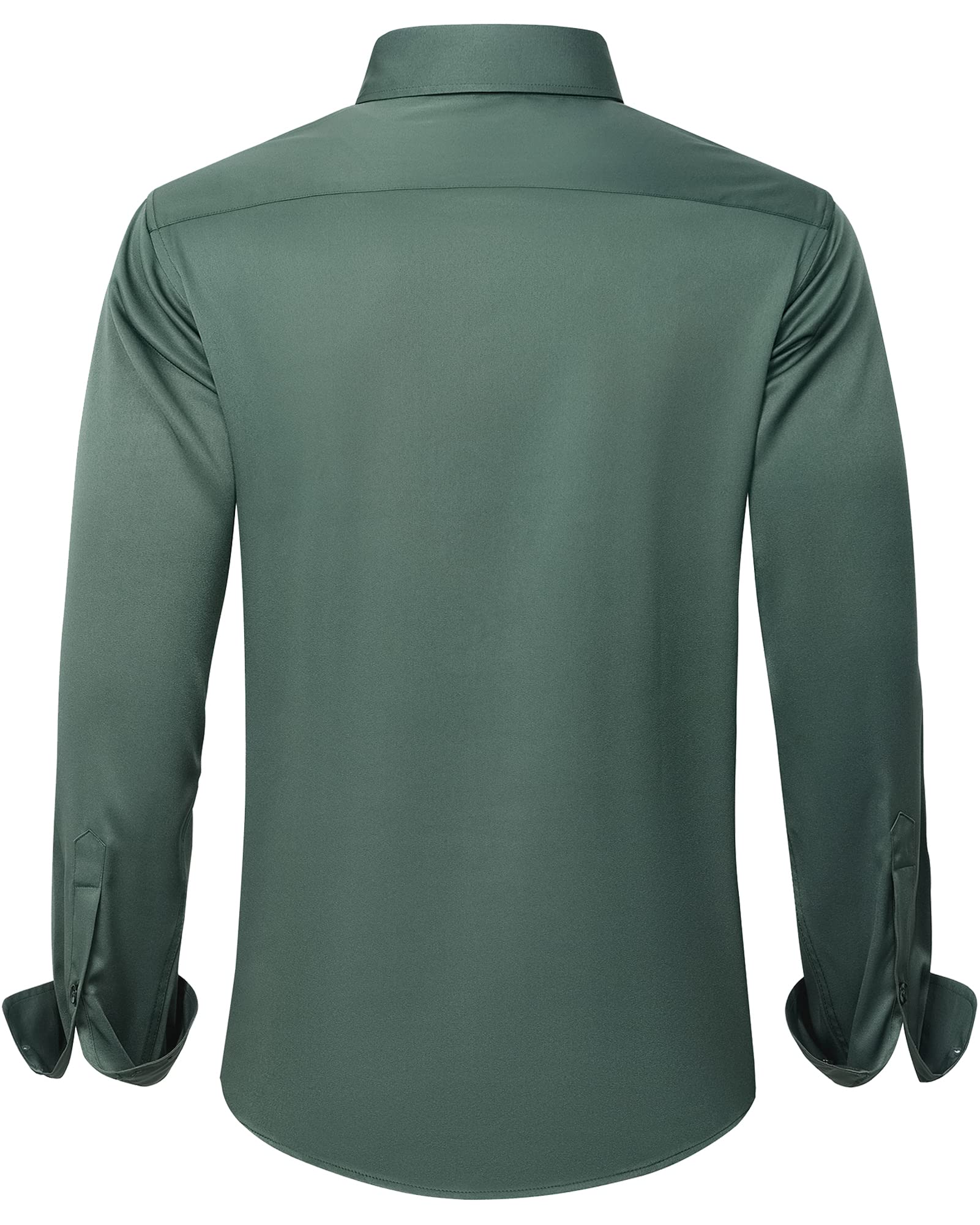 J.VER Men's Dress Shirts Solid Long Sleeve Stretch Wrinkle-Free Formal Shirt Business Casual Button Down Shirts White