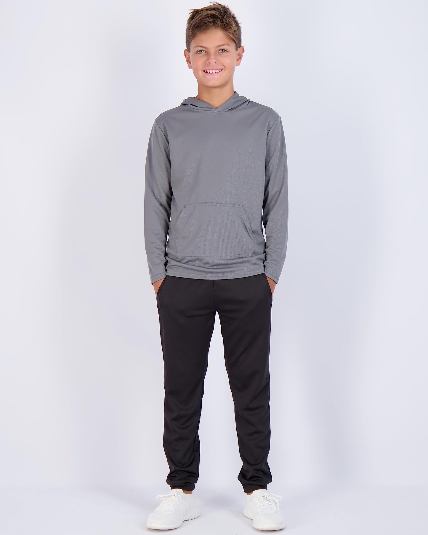 Real Essentials 3 Pack: Boys Hoodies – Youth Mesh Long Sleeve Sweatshirts.