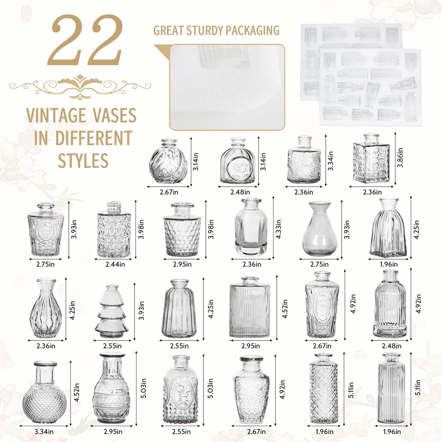 Anquephd Glass Bud Vase Set of 32PCS Wedding Centerpieces for Tables,Mini Clear Bud Vases for Flowers,Small Flower Vases Suitable for Birthday Party,Anniversary,Wedding,Baby Shower (Clear, 32PCS)