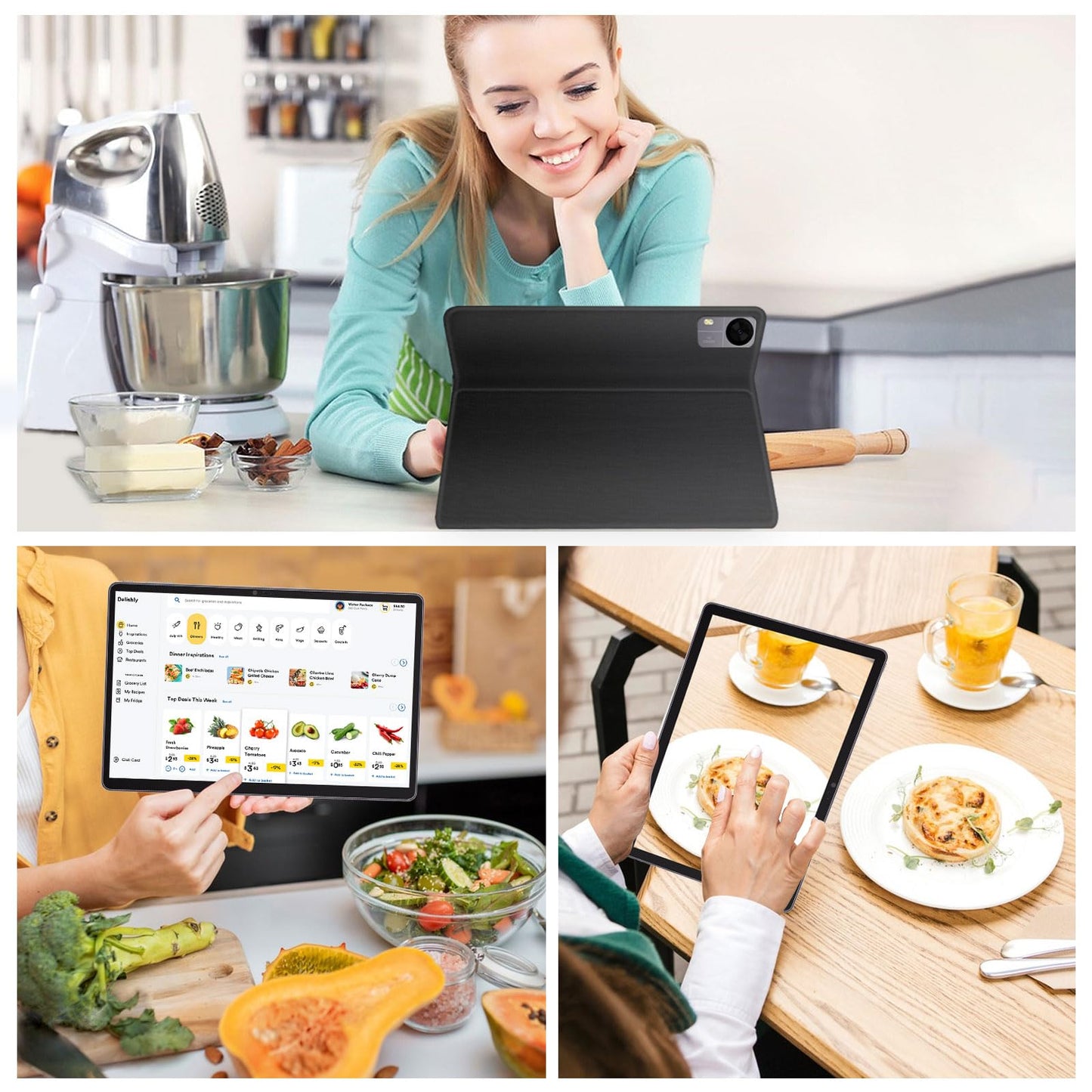 JIKOCXN Tablet 11 inch Android 12 Tablets, 12GB+128GB,1TB Expand, Widevine L1 Compatible 8-Core Tablet with 5G WiFi, 8000mAh Battery, Camera, 11" IPS Big Screen (Beige)