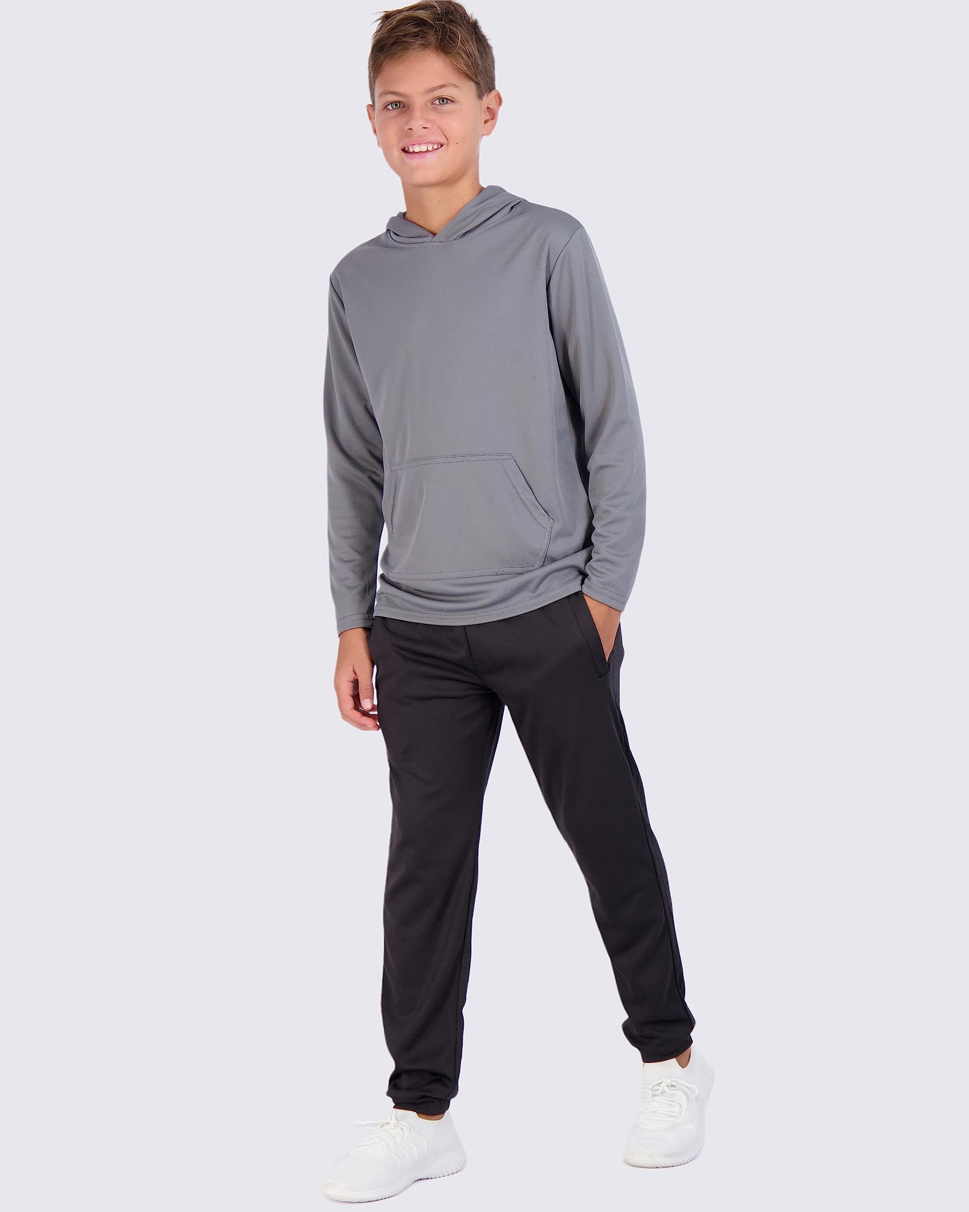 Real Essentials 3 Pack: Boys Hoodies – Youth Mesh Long Sleeve Sweatshirts.