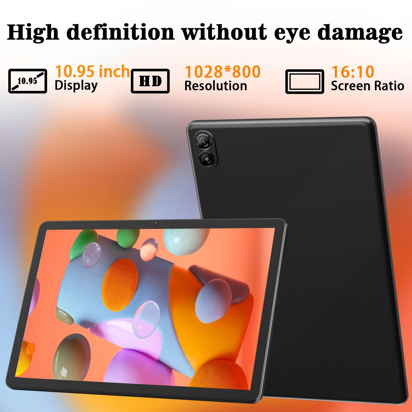 PEICHENG Tablet 11" Android 14.0 with Grey Case, RAM 16GB (4GB+12GB Expansion)+128GB ROM, 5G Wi-Fi, 8000 mAh, 5MP front/13MP Back Camera, Octa Core T606 1.6GHZ (Tablet+case)
