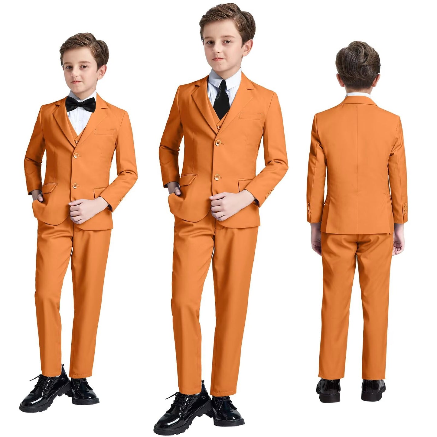 Boys' Suits Size 2T Kids Black Suit Slim Fit 6 Piece Formal Suit Set Teen Toddler Ring Bearer Outfit for Wedding