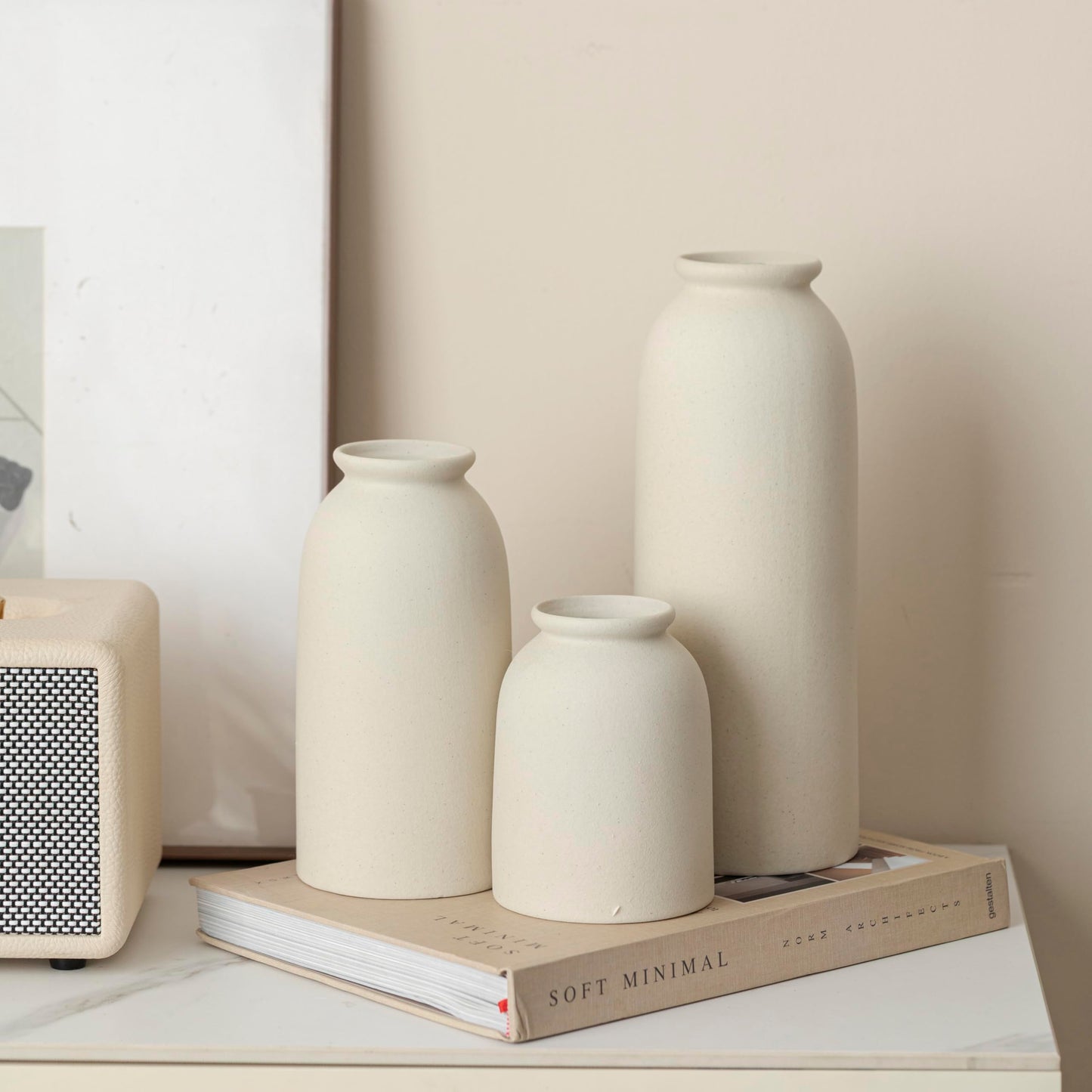 Ceramic Vase Set-3, Small Flower Vases for Decor