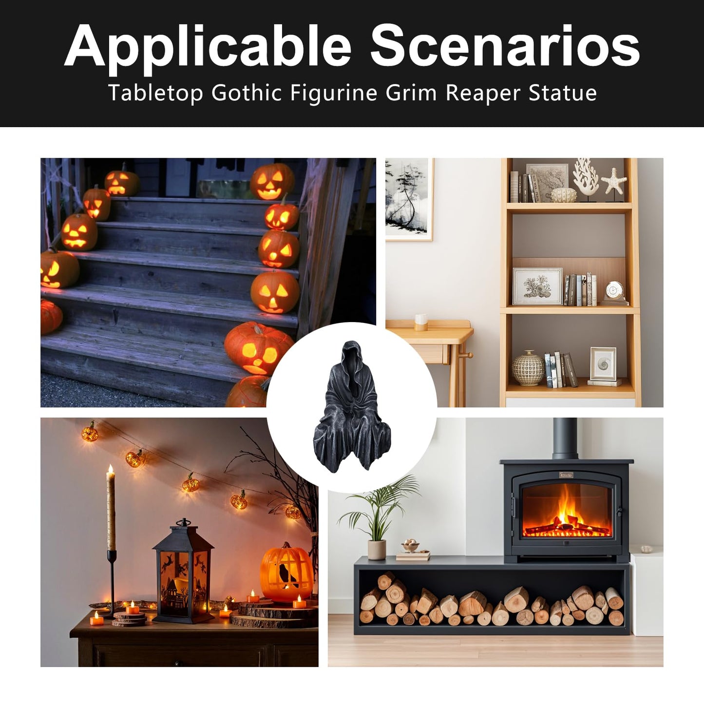 LUusmm 5.1 Inch Resin Tabletop Gothic Decor Sitting Statue,