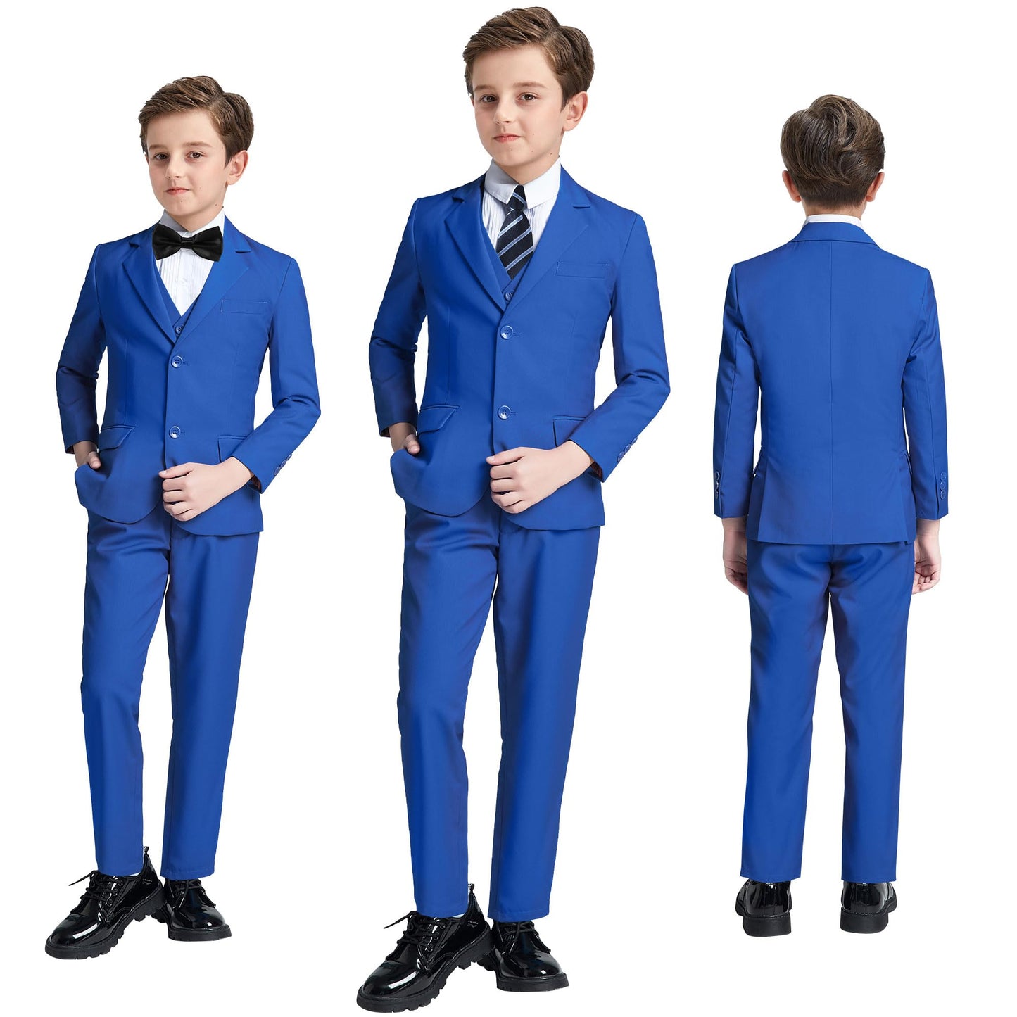 Boys' Suits Size 2T Kids Black Suit Slim Fit 6 Piece Formal Suit Set Teen Toddler Ring Bearer Outfit for Wedding