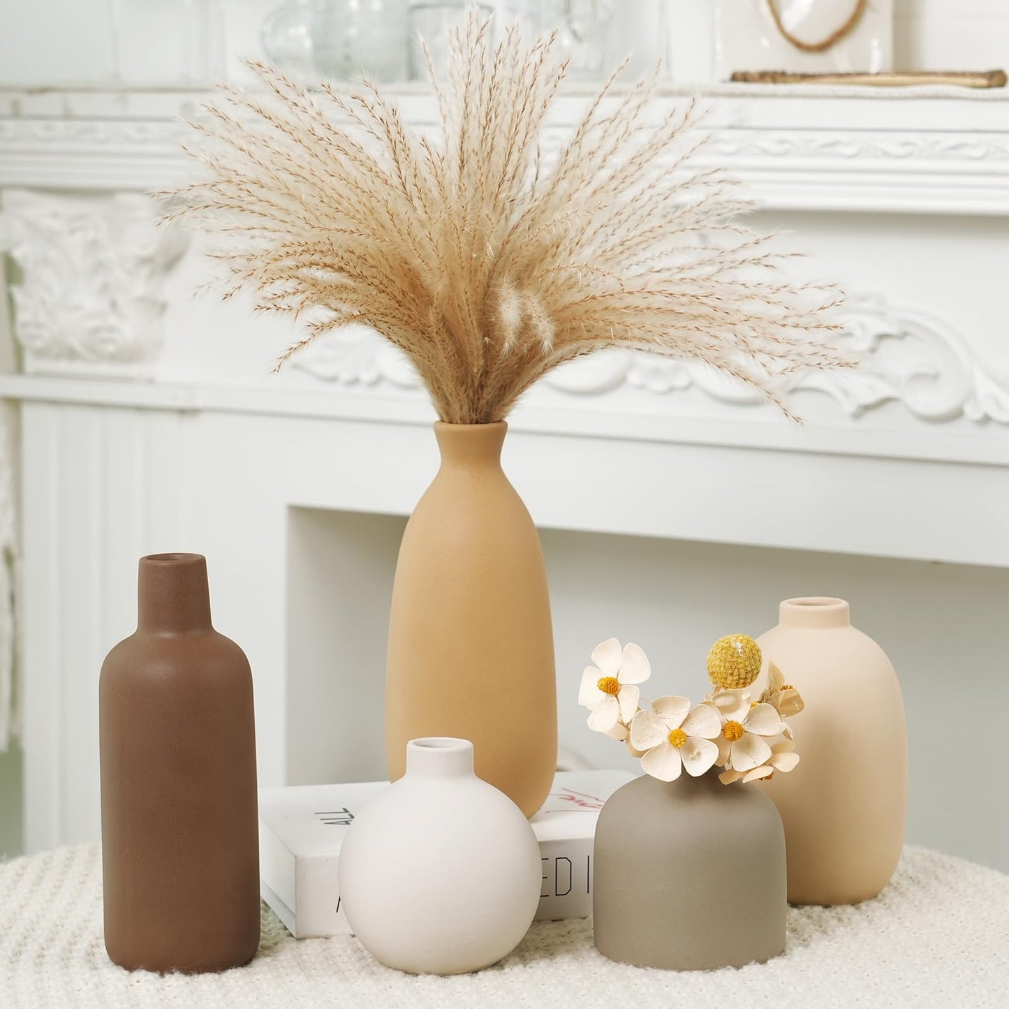 Modern Ceramic Vase Set of 5, Vases Home Decor