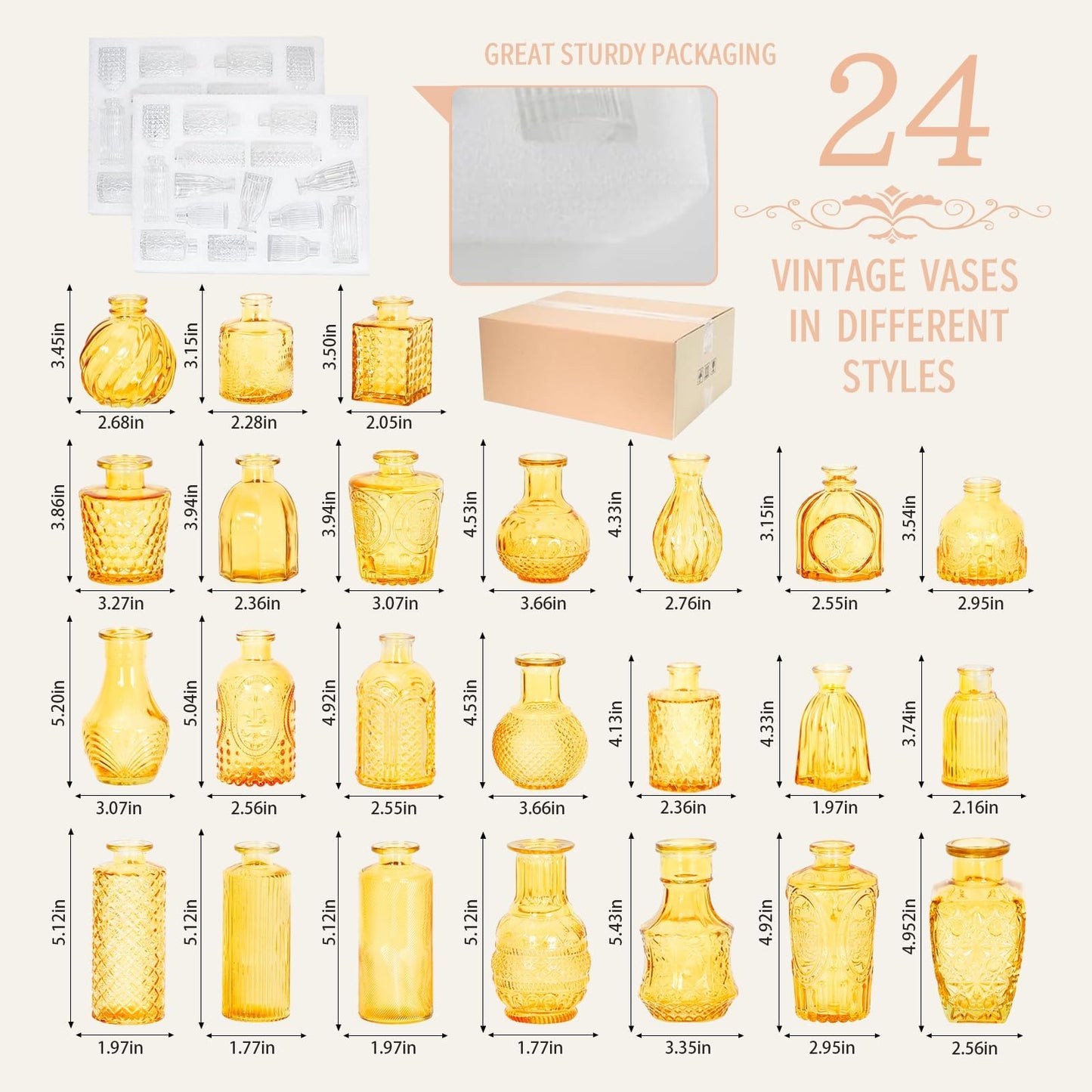Anquephd Glass Bud Vase Set of 32PCS Wedding Centerpieces for Tables,Mini Clear Bud Vases for Flowers,Small Flower Vases Suitable for Birthday Party,Anniversary,Wedding,Baby Shower (Clear, 32PCS)