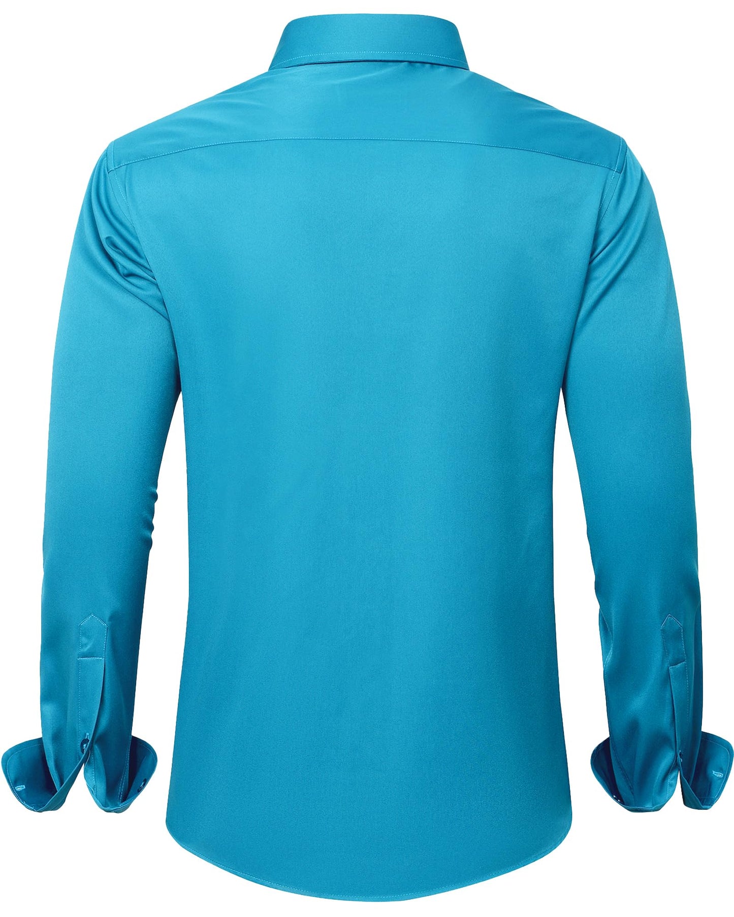 J.VER Men's Dress Shirts Solid Long Sleeve Stretch Wrinkle-Free Formal Shirt Business Casual Button Down Shirts White