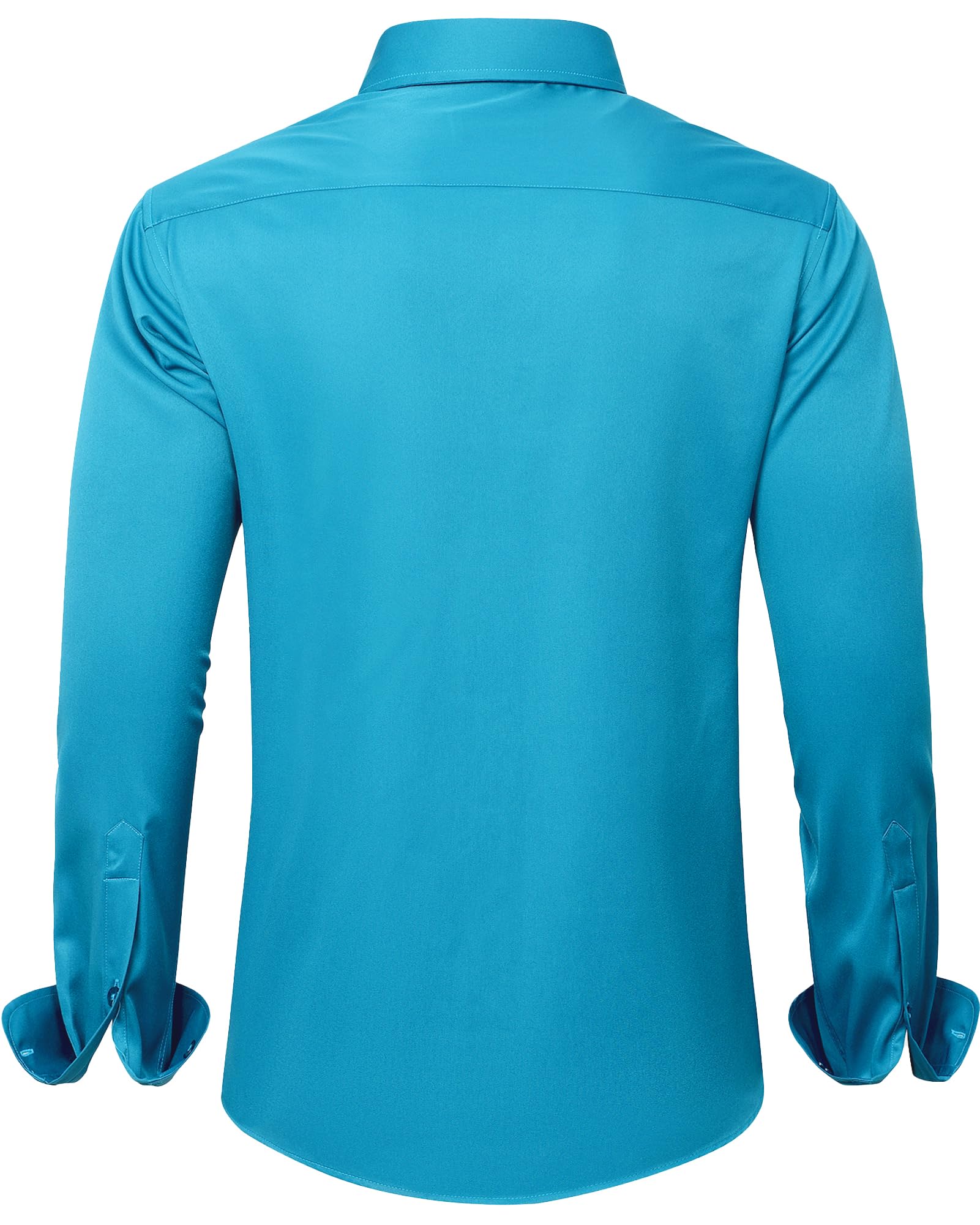 J.VER Men's Dress Shirts Solid Long Sleeve Stretch Wrinkle-Free Formal Shirt Business Casual Button Down Shirts White