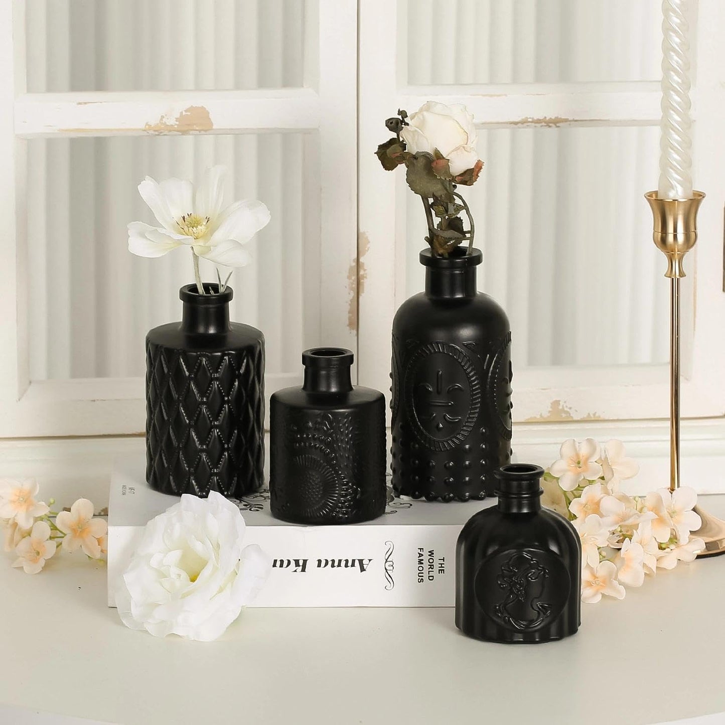 Anquephd Glass Bud Vase Set of 32PCS Wedding Centerpieces for Tables,Mini Clear Bud Vases for Flowers,Small Flower Vases Suitable for Birthday Party,Anniversary,Wedding,Baby Shower (Clear, 32PCS)