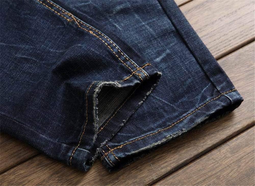 AITITIA Men's Biker Zipper Deco Washed Straight Fit Jeans (40, 002 Light Blue)