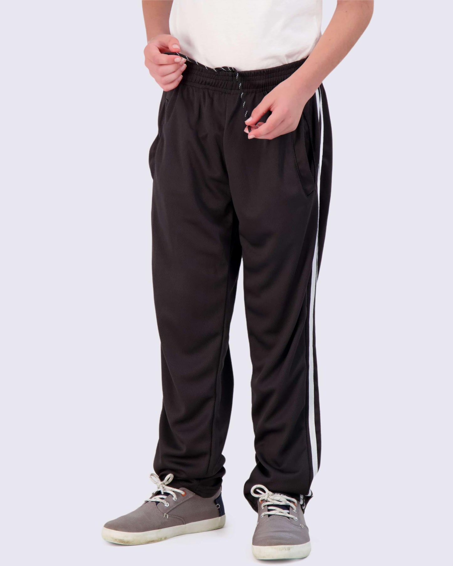 Real Essentials 3 Pack: Boys' Mesh Open Bottom Active Sweatpants with Pockets