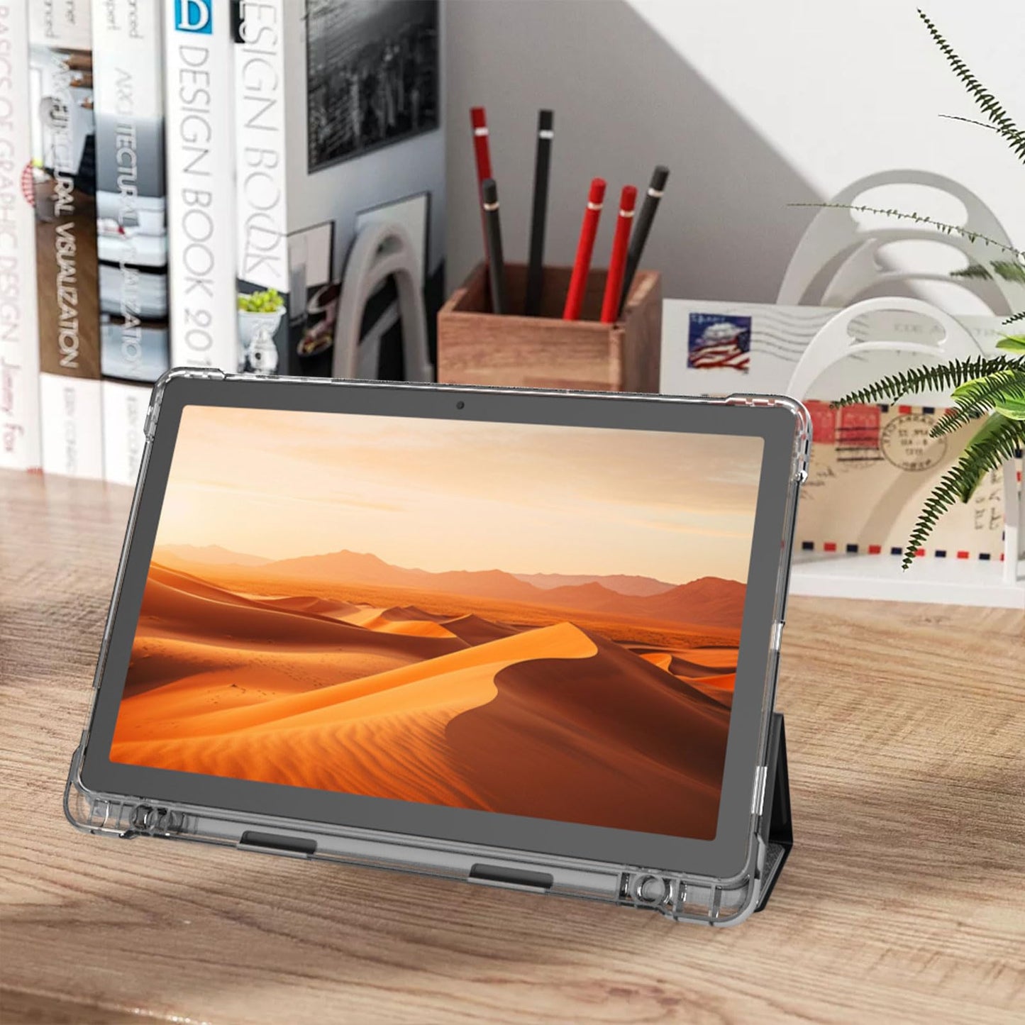 PEICHENG Tablet 11" Android 14.0 with Grey Case, RAM 16GB (4GB+12GB Expansion)+128GB ROM, 5G Wi-Fi, 8000 mAh, 5MP front/13MP Back Camera, Octa Core T606 1.6GHZ (Tablet+case)