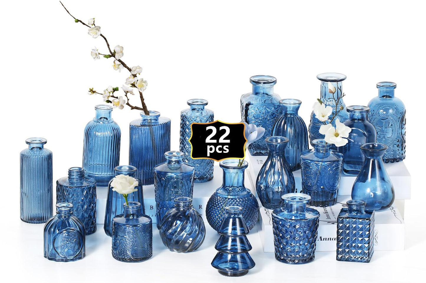 Anquephd Glass Bud Vase Set of 32PCS Wedding Centerpieces for Tables,Mini Clear Bud Vases for Flowers,Small Flower Vases Suitable for Birthday Party,Anniversary,Wedding,Baby Shower (Clear, 32PCS)