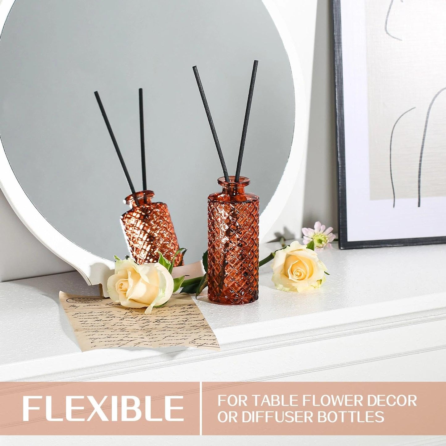 Anquephd Glass Bud Vase Set of 32PCS Wedding Centerpieces for Tables,Mini Clear Bud Vases for Flowers,Small Flower Vases Suitable for Birthday Party,Anniversary,Wedding,Baby Shower (Clear, 32PCS)