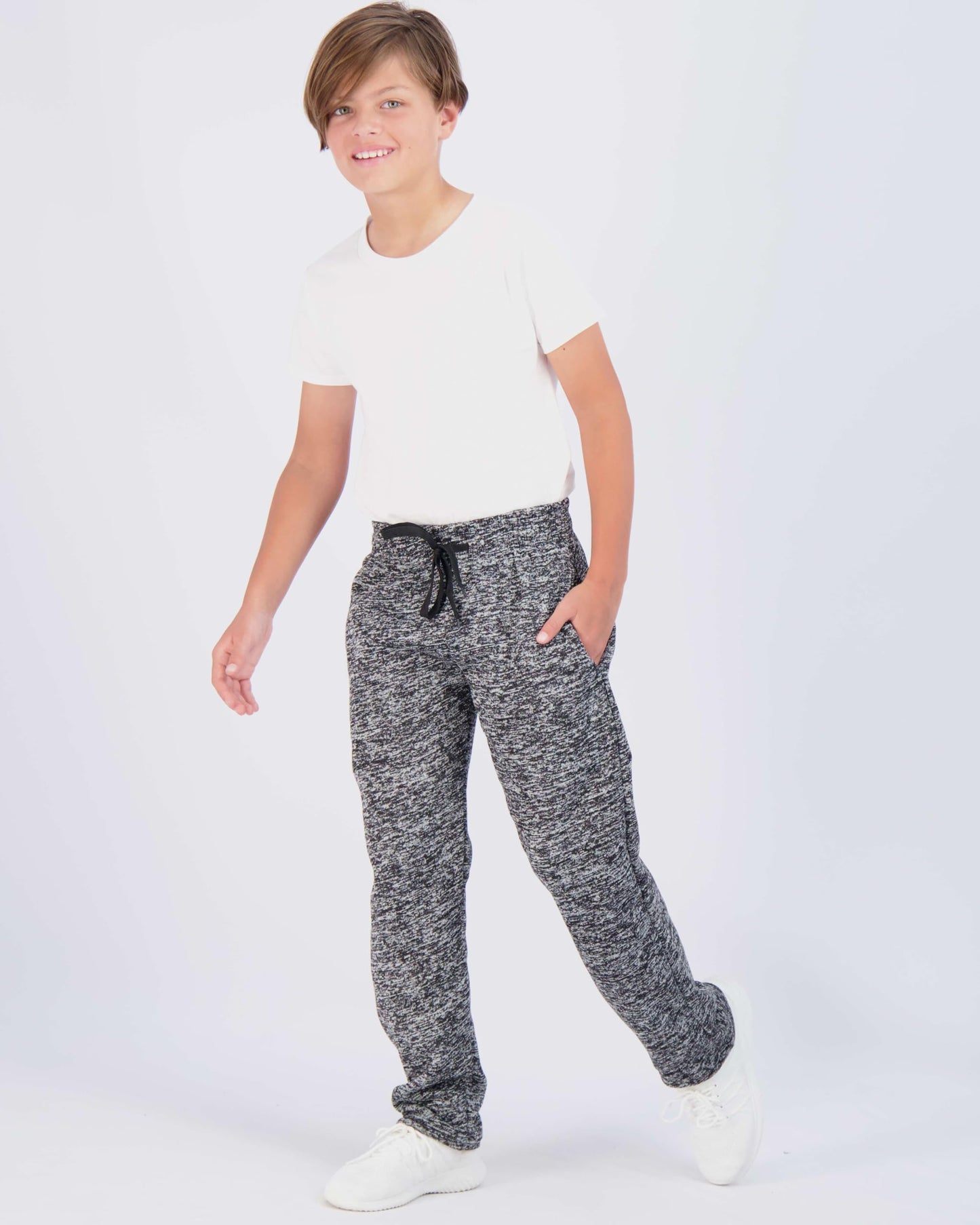 Real Essentials 3 Pack: Boys Tech Fleece Jogger Active Sweatpants with Pockets