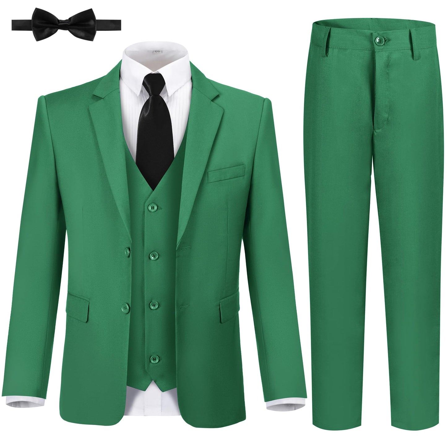 Boys' Suits Size 2T Kids Black Suit Slim Fit 6 Piece Formal Suit Set Teen Toddler Ring Bearer Outfit for Wedding