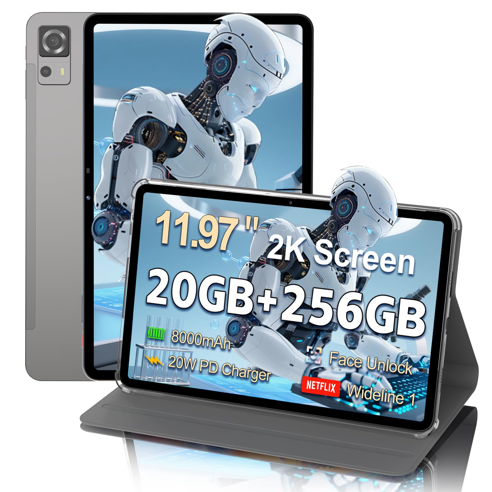 Android Tablet 12 Inch, Tablets Octa-Core T616, Large Android Tablet with 2K Display.