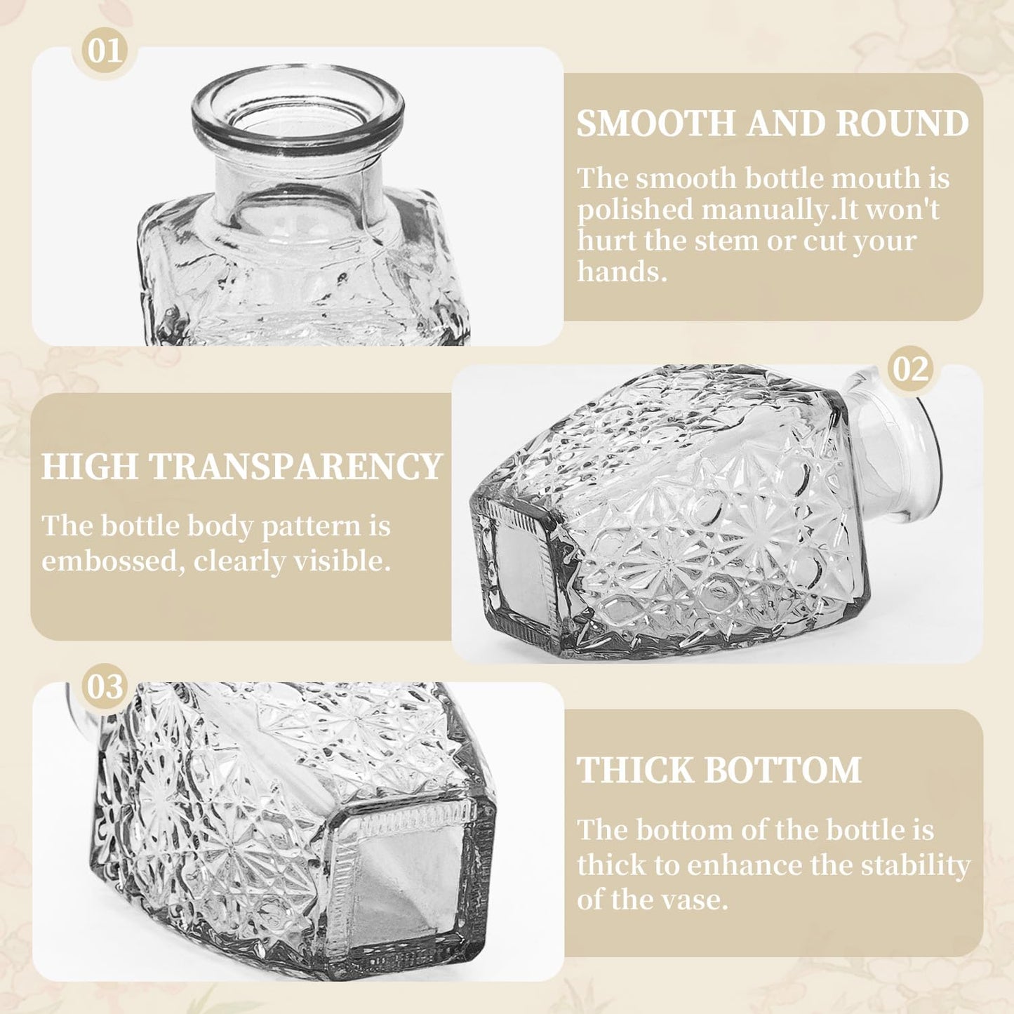 Anquephd Glass Bud Vase Set of 32PCS Wedding Centerpieces for Tables,Mini Clear Bud Vases for Flowers,Small Flower Vases Suitable for Birthday Party,Anniversary,Wedding,Baby Shower (Clear, 32PCS)