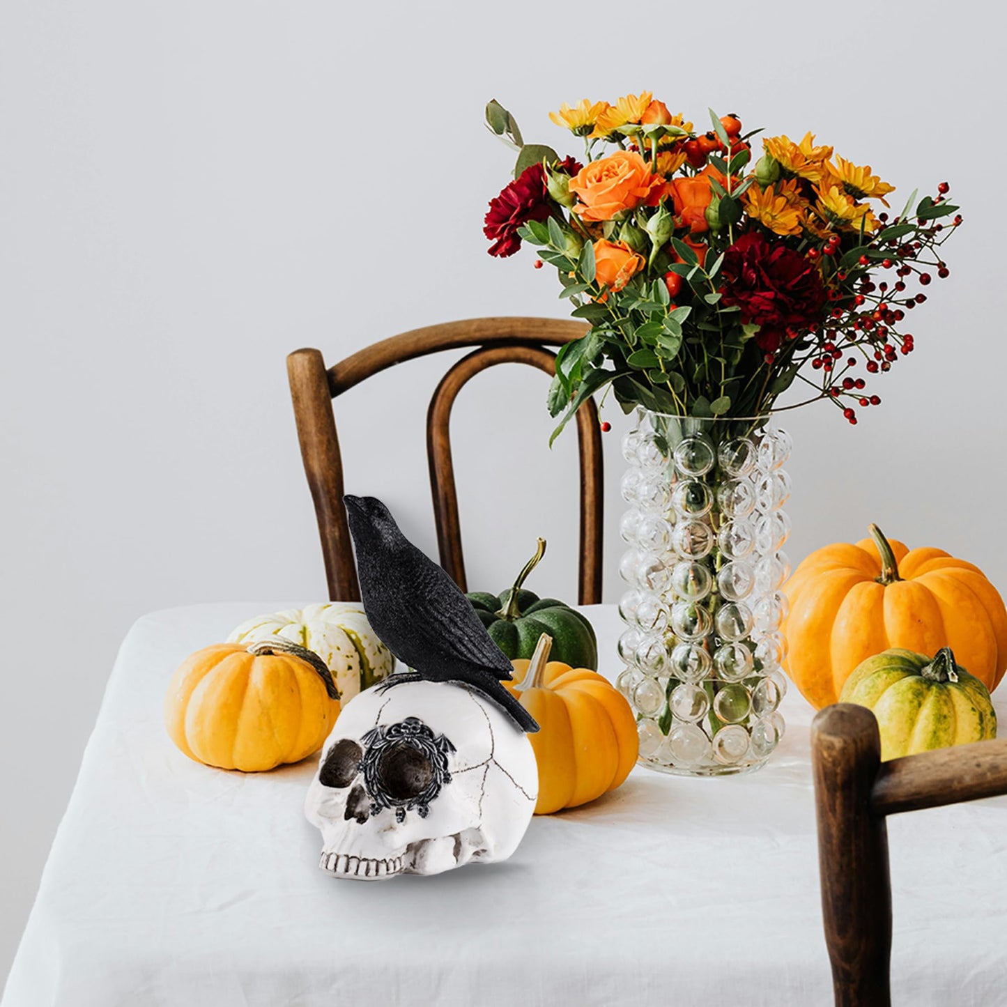 Rezpuao Skeletons Statue Hear See Speak No Evil Baby Halloween Figurines 