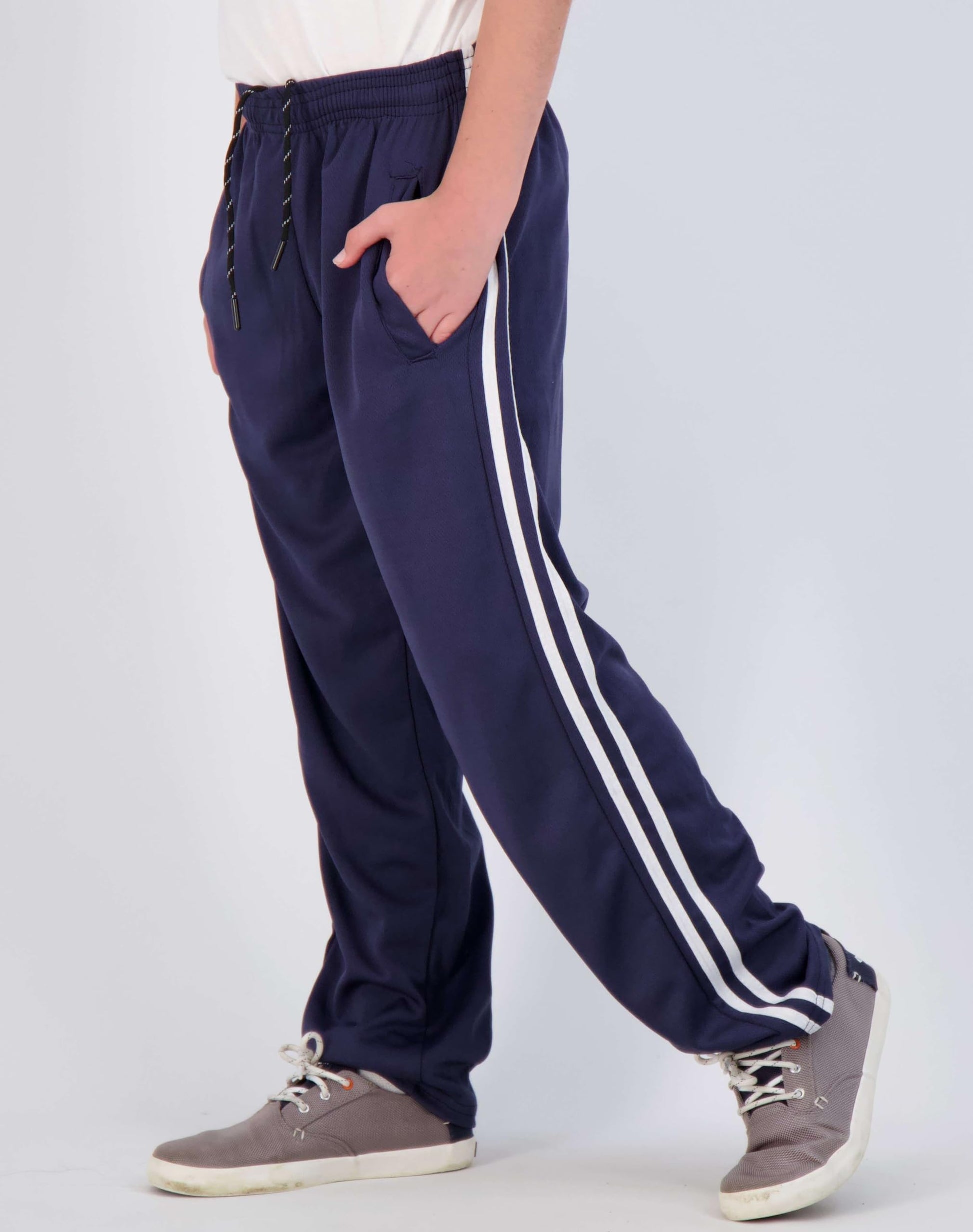 Real Essentials 3 Pack: Boys' Mesh Open Bottom Active Sweatpants 