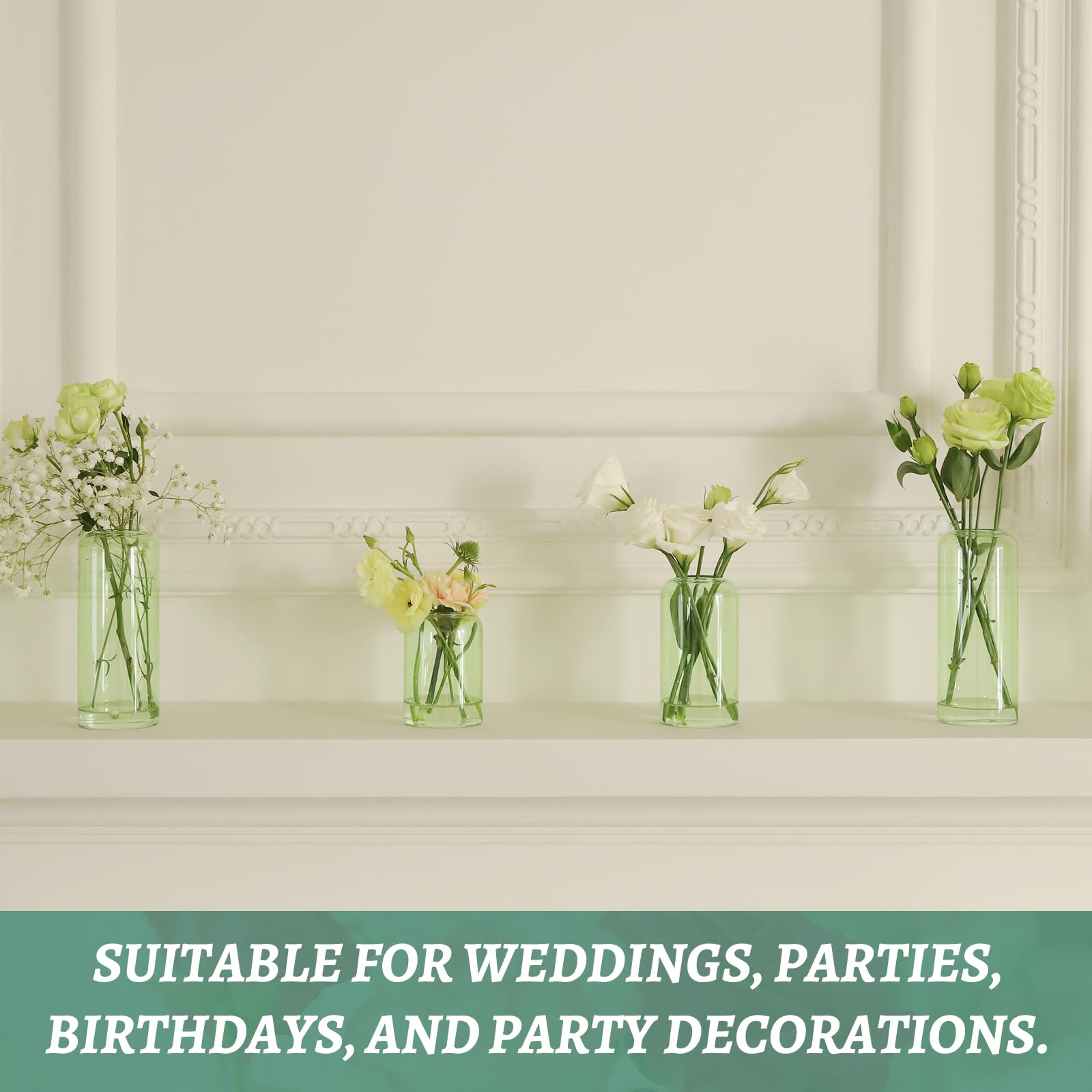 Glass Bud Vases Set of 24, Clear Flower Vase for Centerpieces,