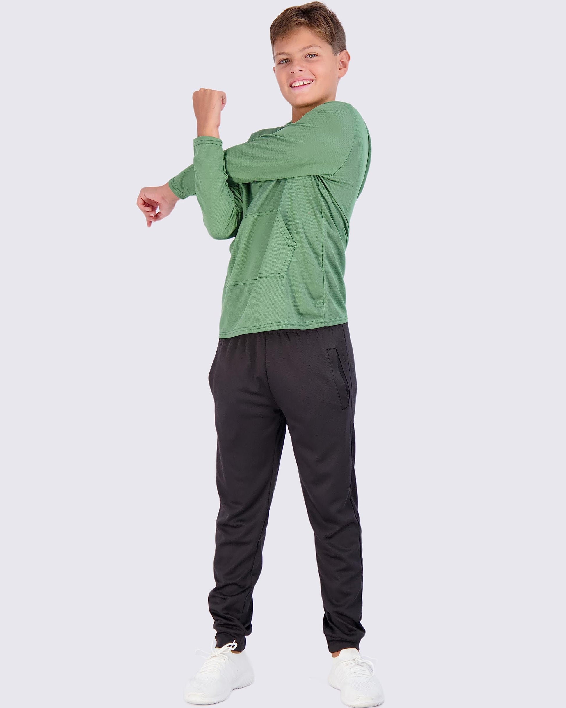 Real Essentials 3 Pack: Boys Hoodies – Youth Mesh Long Sleeve Sweatshirts.