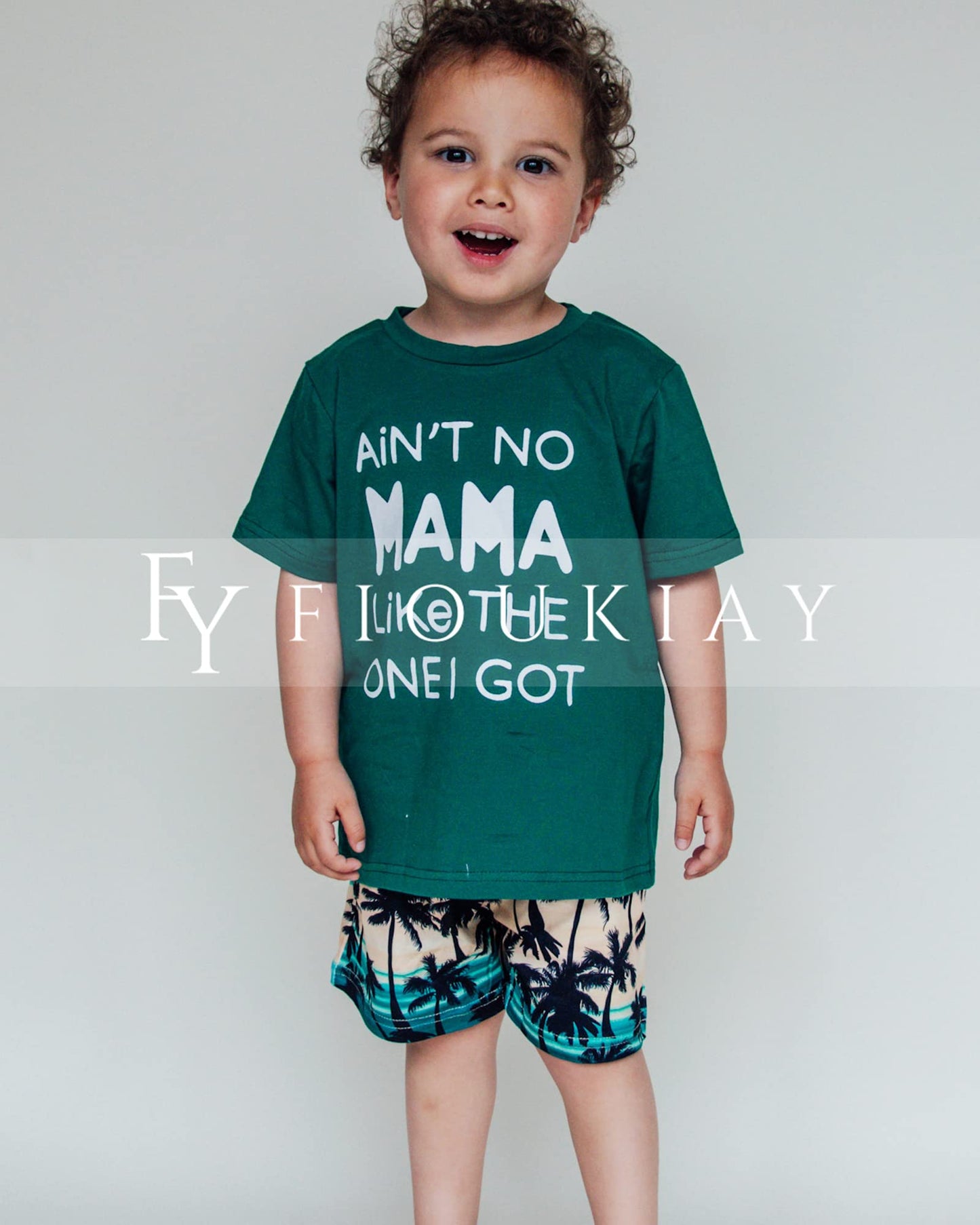 fioukiay 4T Black Toddler Boys Sring Summer Shorts Set Boys Letter Printed Palm Leaf Clothes Outfit