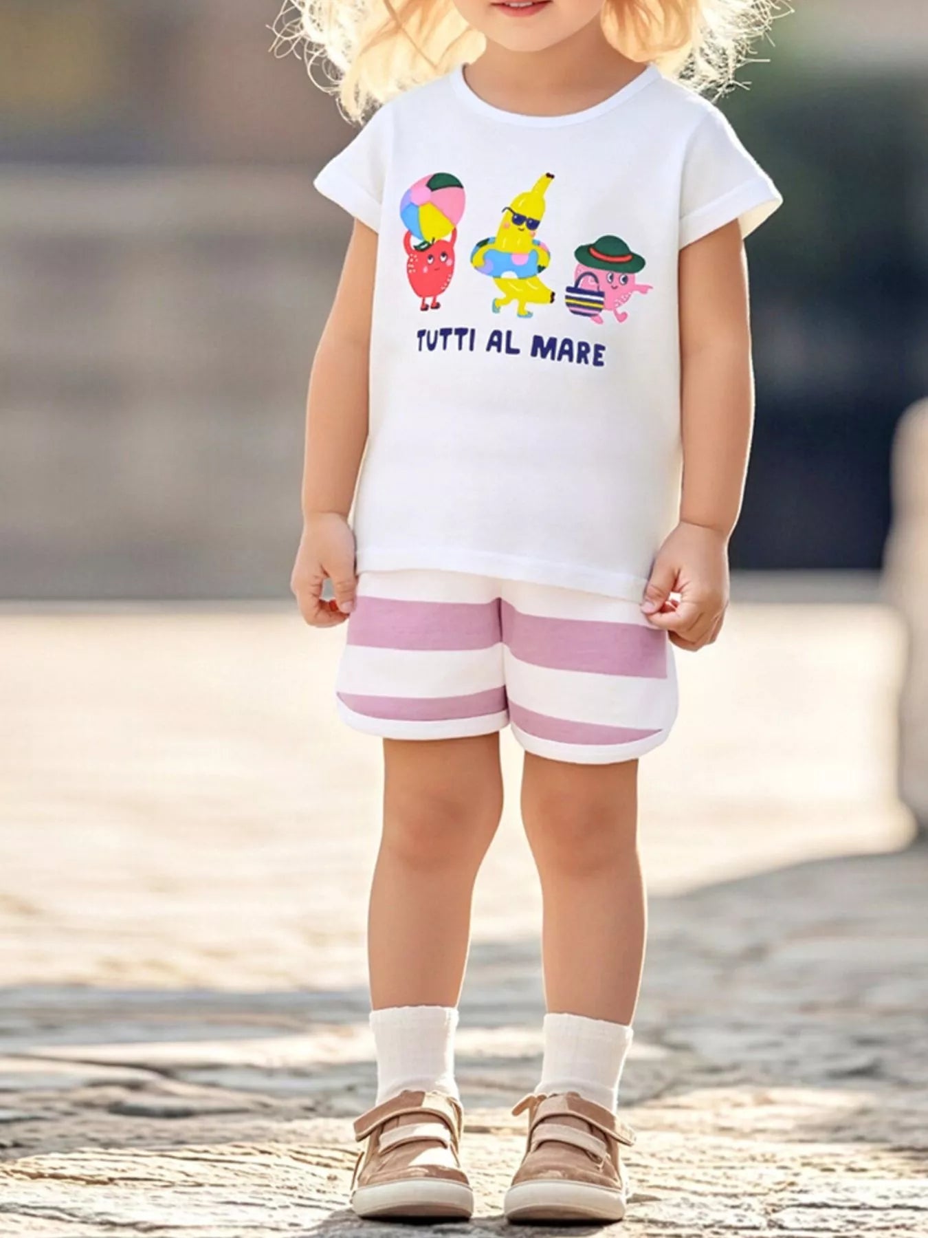 Children's Cute Cartoon Graphic Short Sleeve T-Shirt