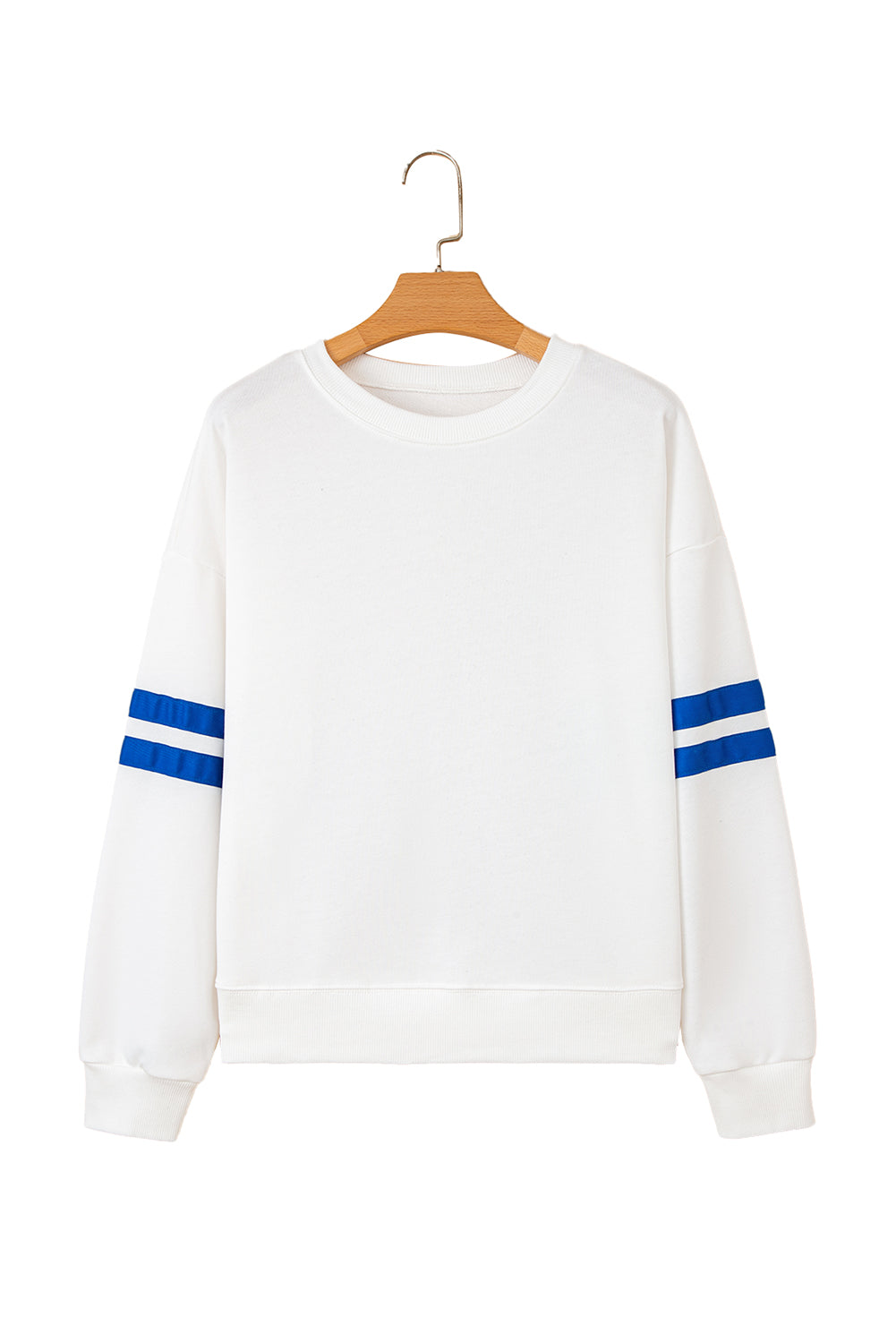 Black Preppy Striped Sleeve Loose Sweatshirt 