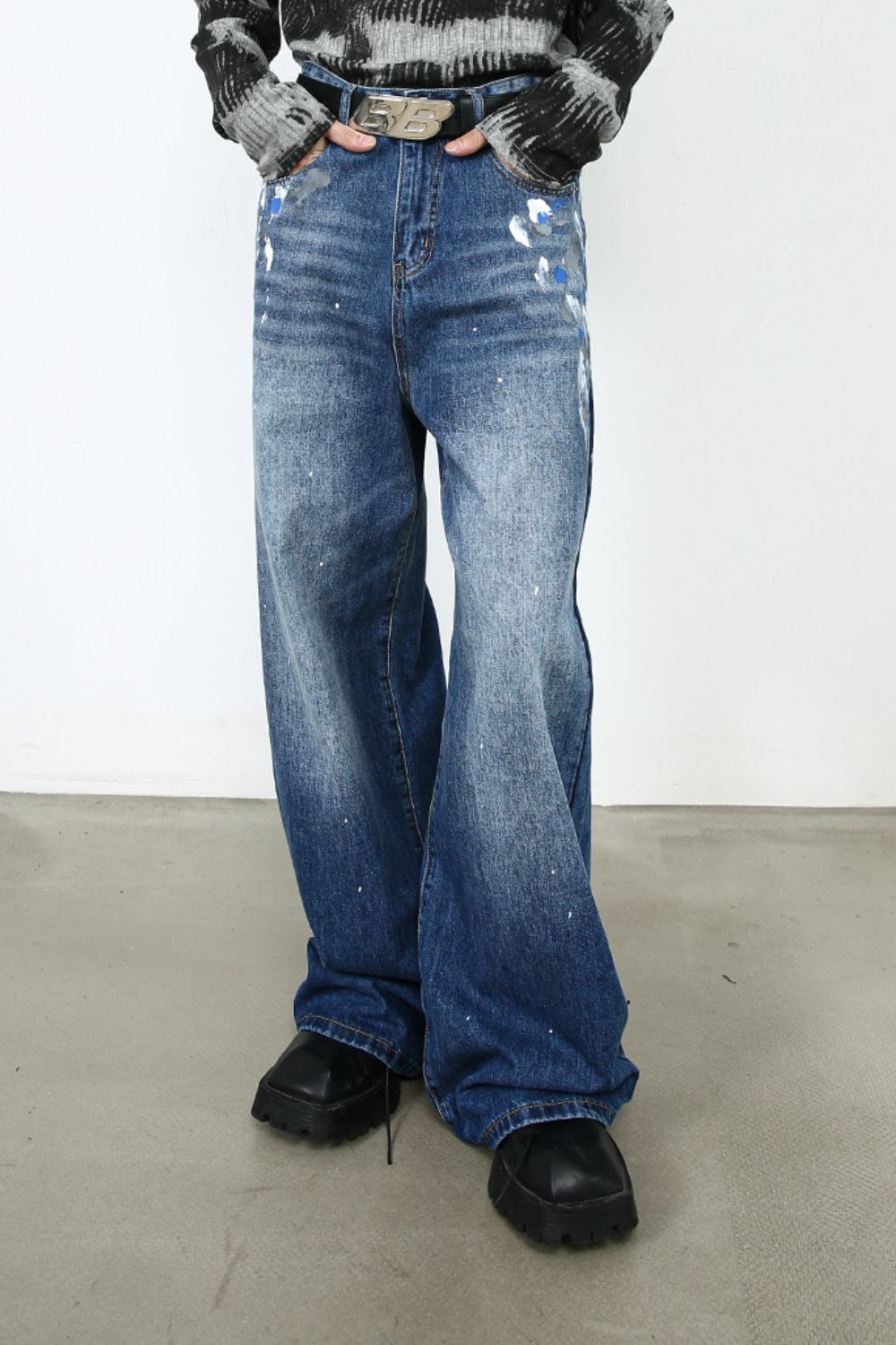 Men's Paint Wide Leg Jeans