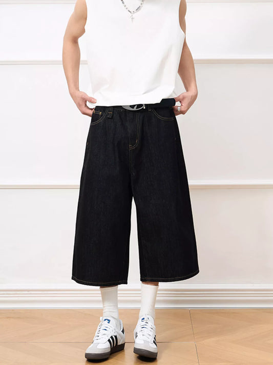 Men's Wide Leg Capris Jeans