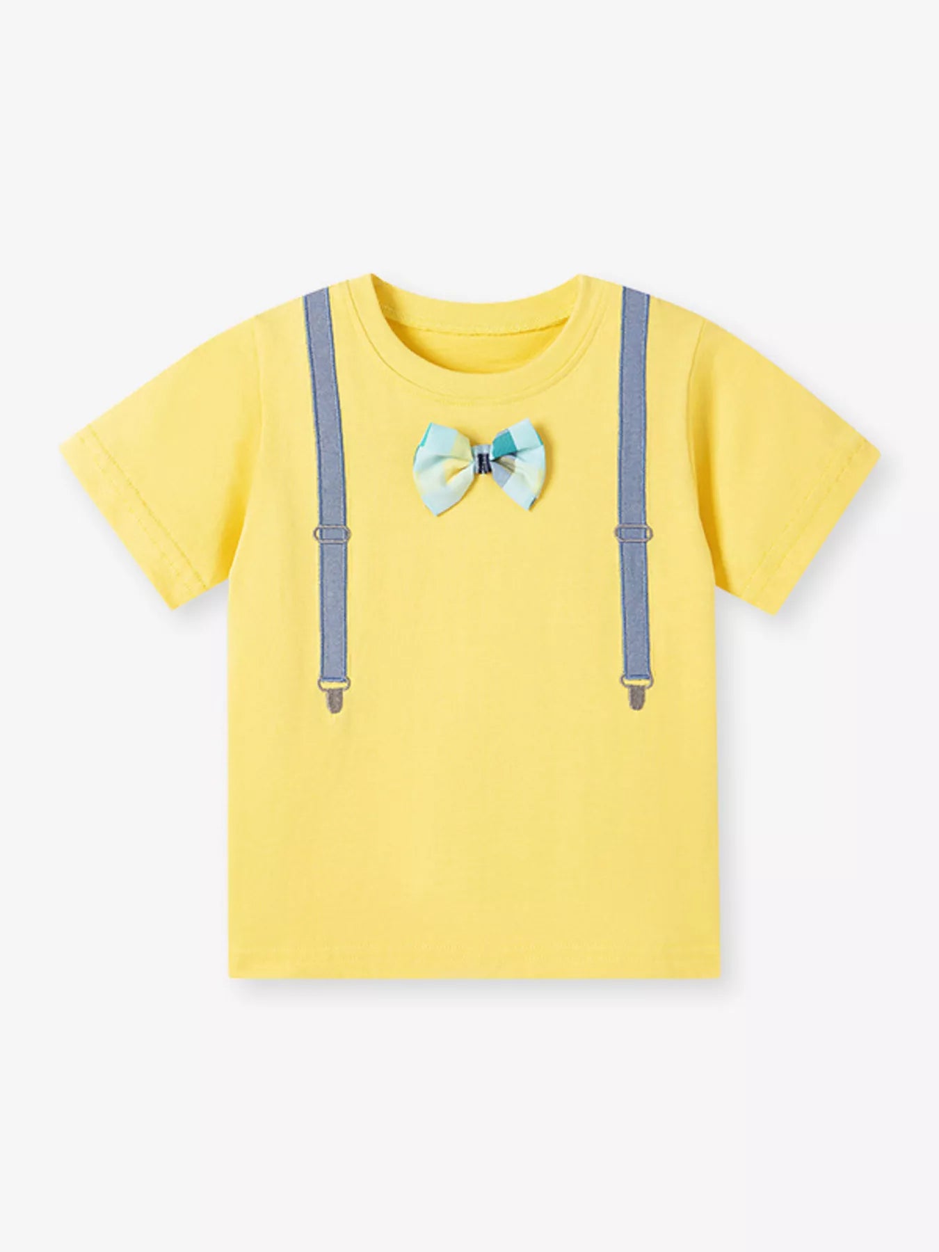 Children's Bow Embroidered Round Neck T-Shirt