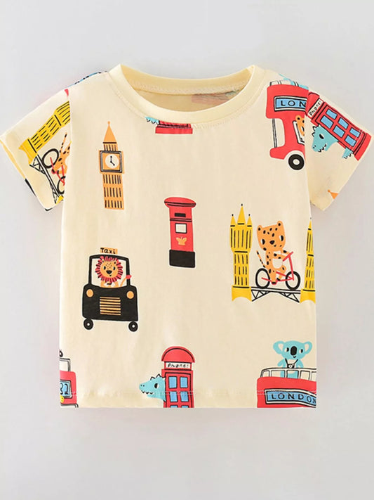 Children's Animal Print Short Sleeve T-Shirt