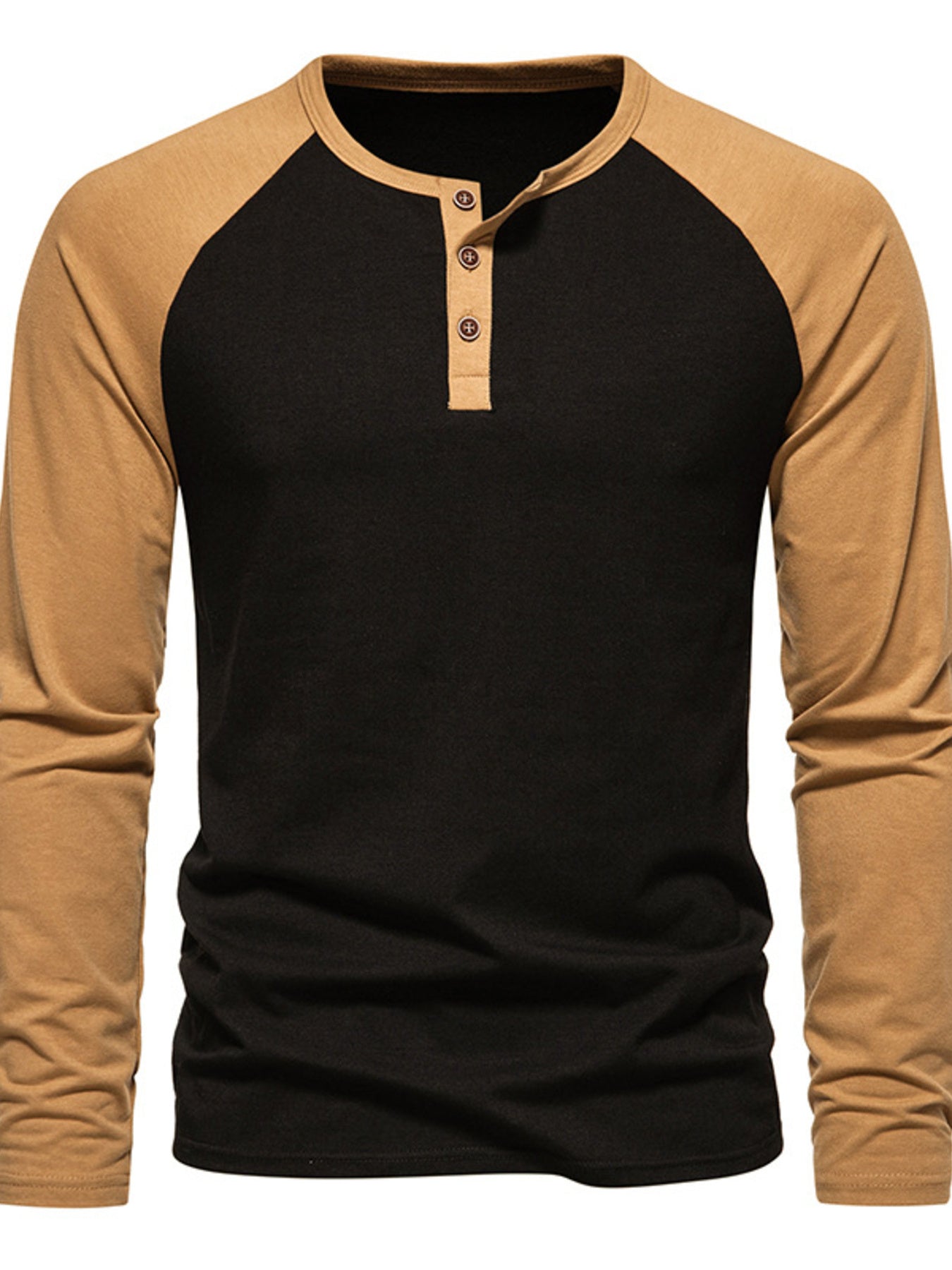 Men's Casual Henley Long Sleeve T-Shirt