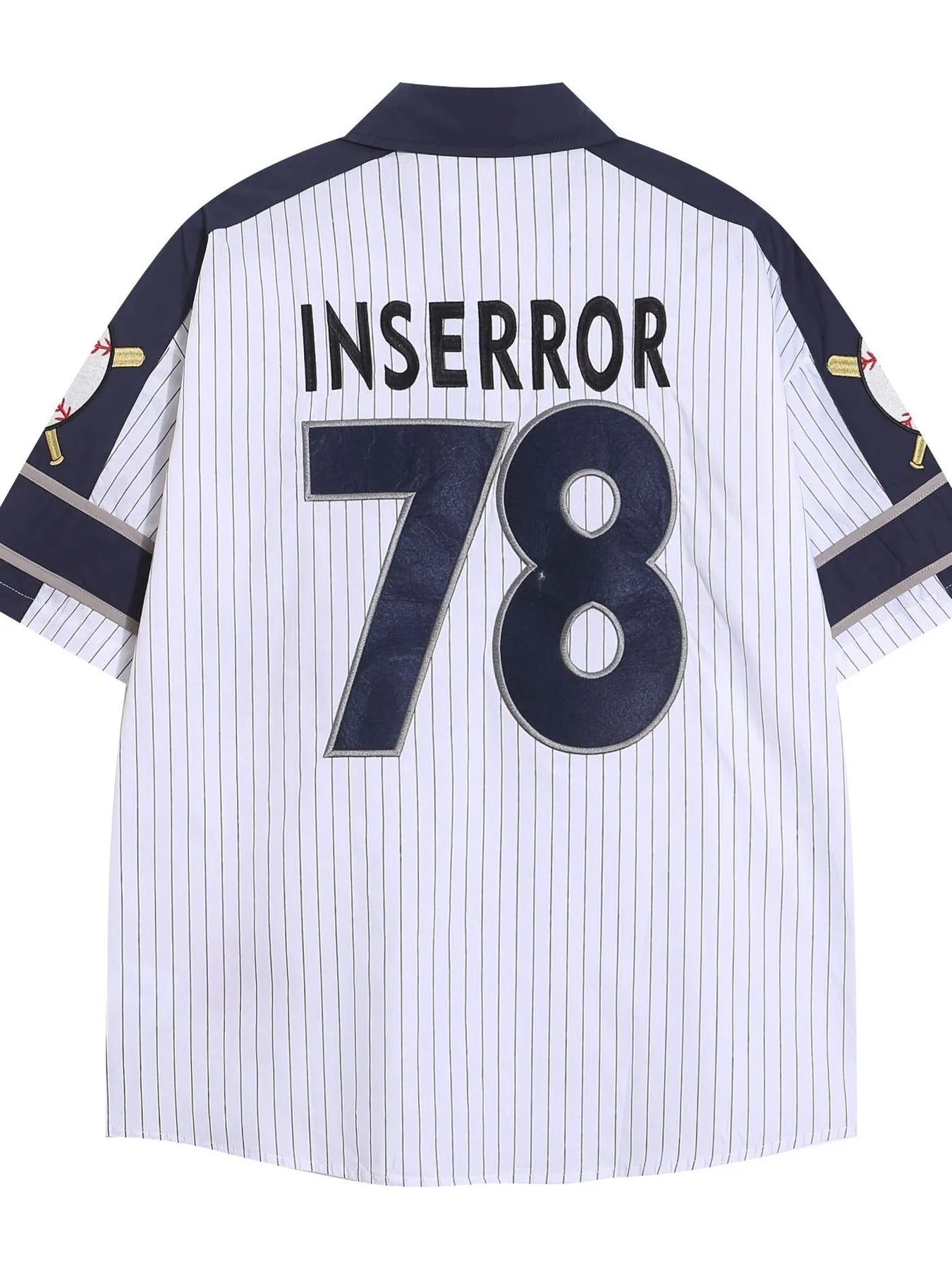 Men's Retro Baseball Style Short Sleeve Button-Up Shirt