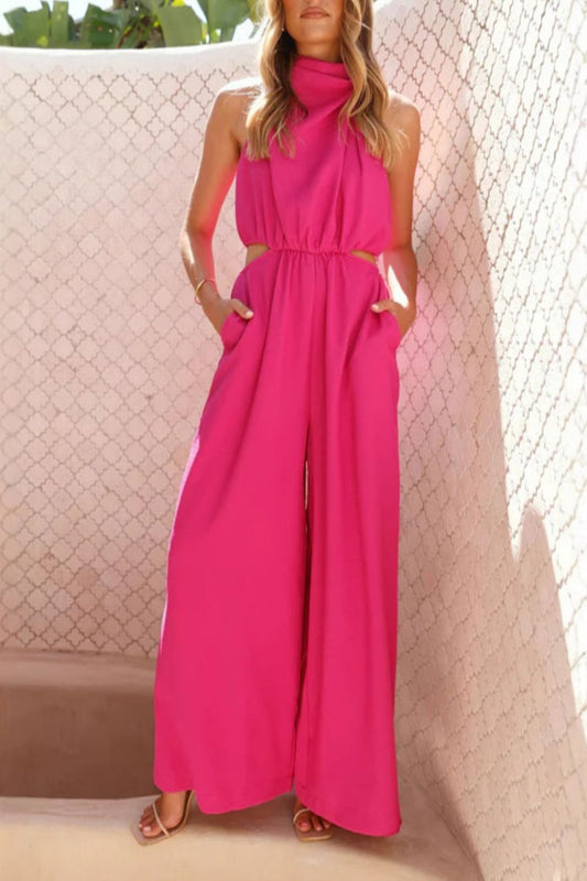 Cutout Sleeveless Wide Leg Jumpsuit