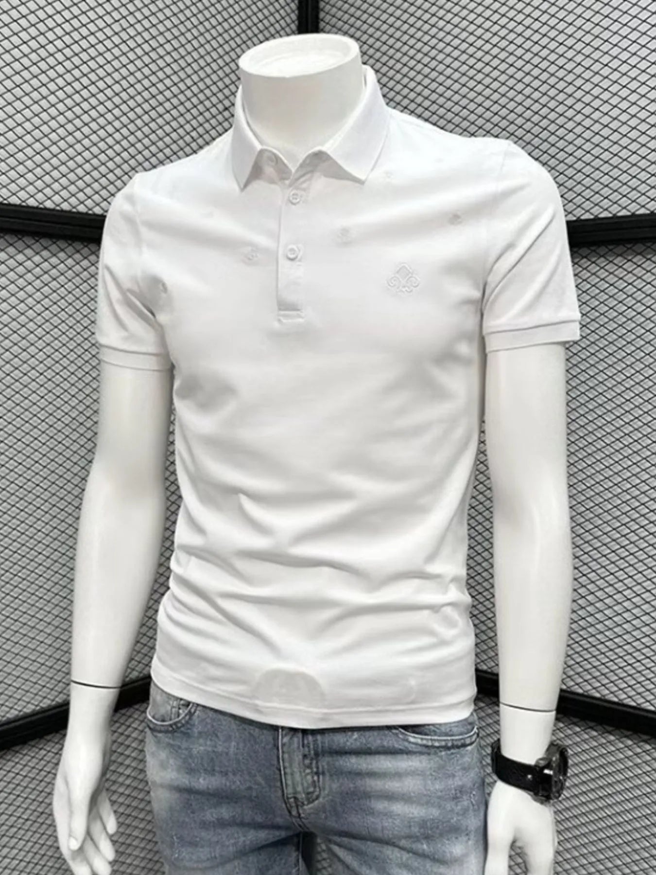 Men's Plus Size Button Detail Short Sleeve Polo