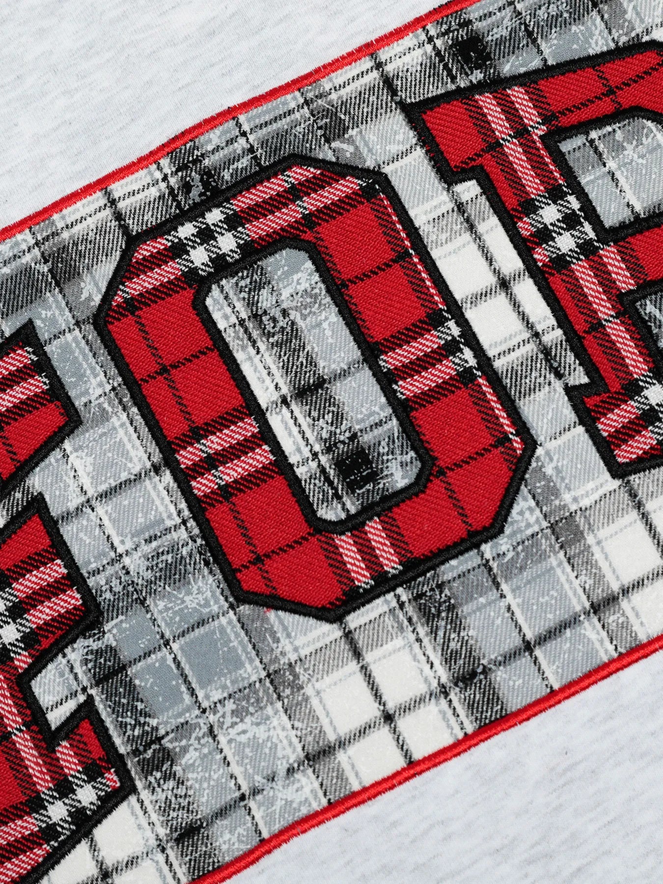 Men's Plaid Letter Round Neck T-Shirt