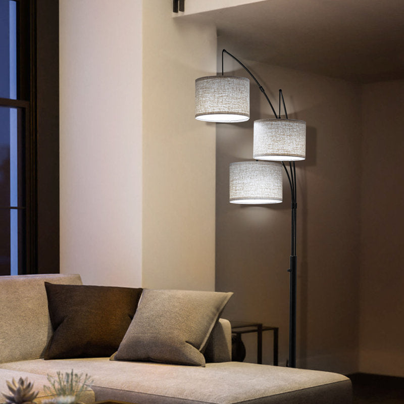 Ebern Designs 80" 3-Light Dimmable 3-Color Temperature Arc Floor Lamp with Remote Control