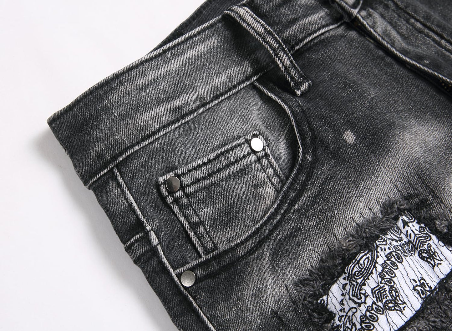 AITITIA Men's Biker Zipper Deco Washed Straight Fit Jeans (40, 002 Light Blue)