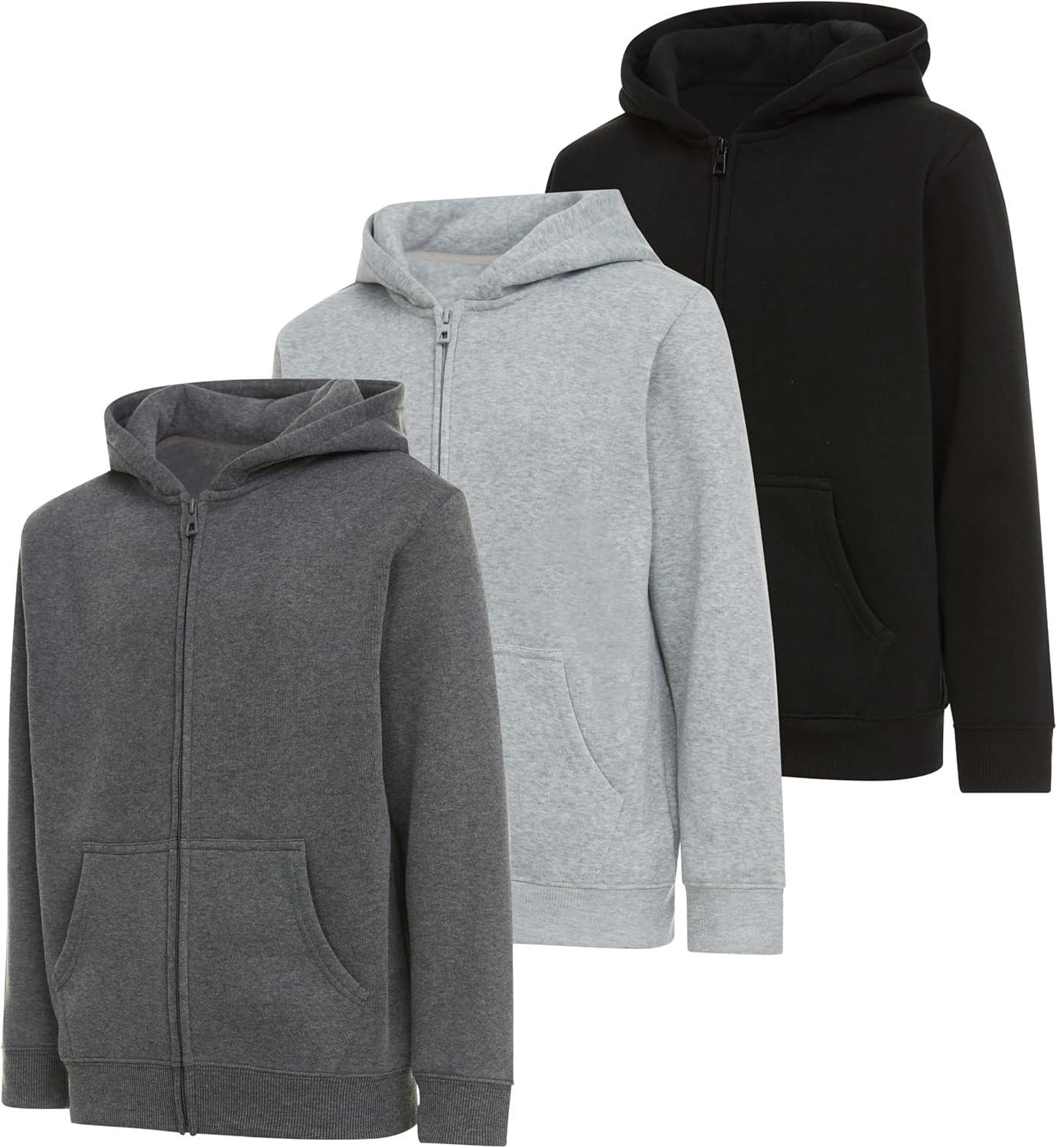 PURE CHAMP Boys 3‑Pack Fleece Hoodie, Pullover & Zip‑Up
