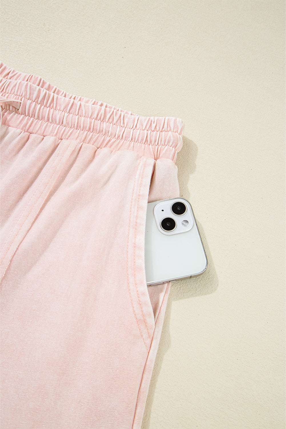 Pink Flower Patch Mineral Washed Cropped Wide Leg Pants