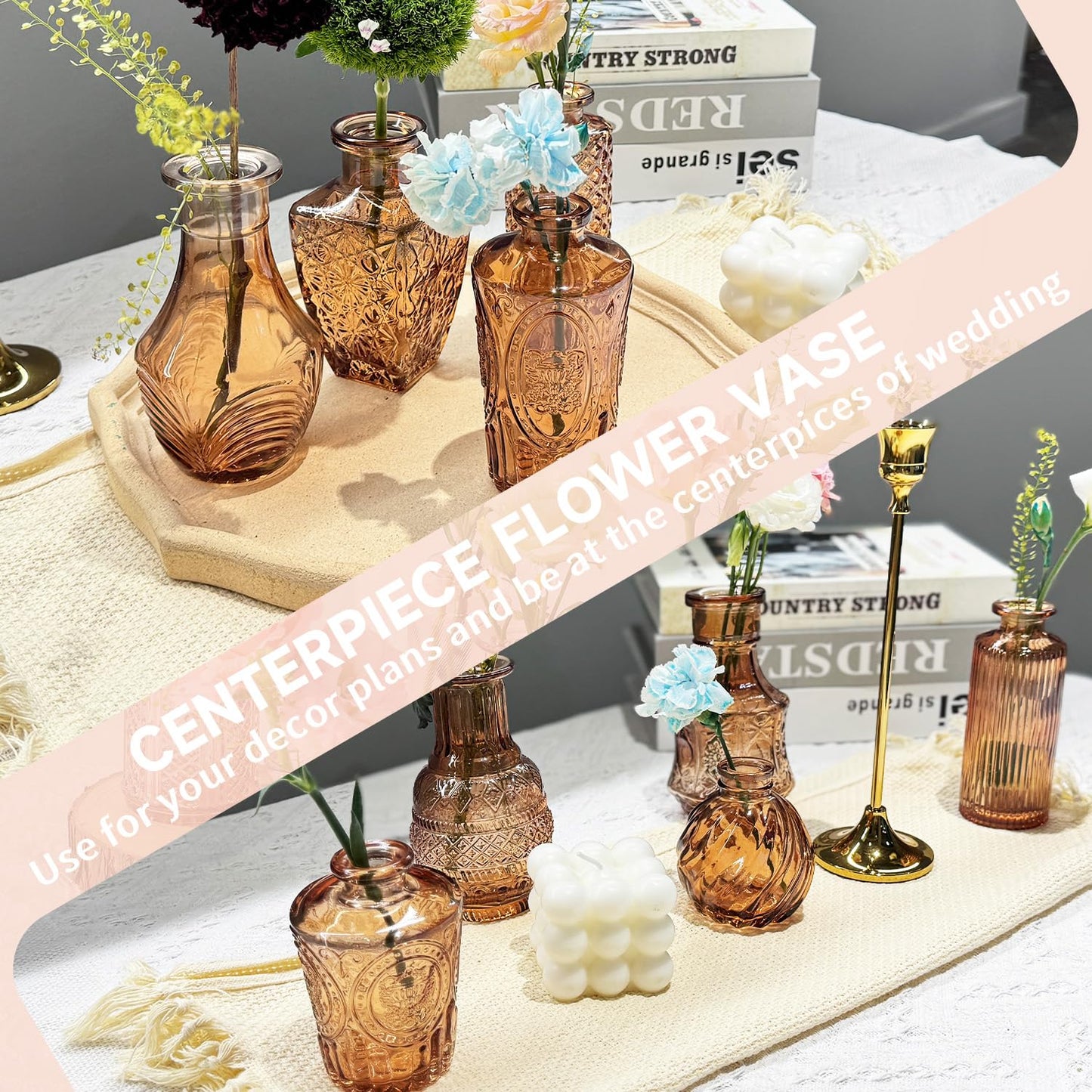 Anquephd Glass Bud Vase Set of 32PCS Wedding Centerpieces for Tables,Mini Clear Bud Vases for Flowers,Small Flower Vases Suitable for Birthday Party,Anniversary,Wedding,Baby Shower (Clear, 32PCS)