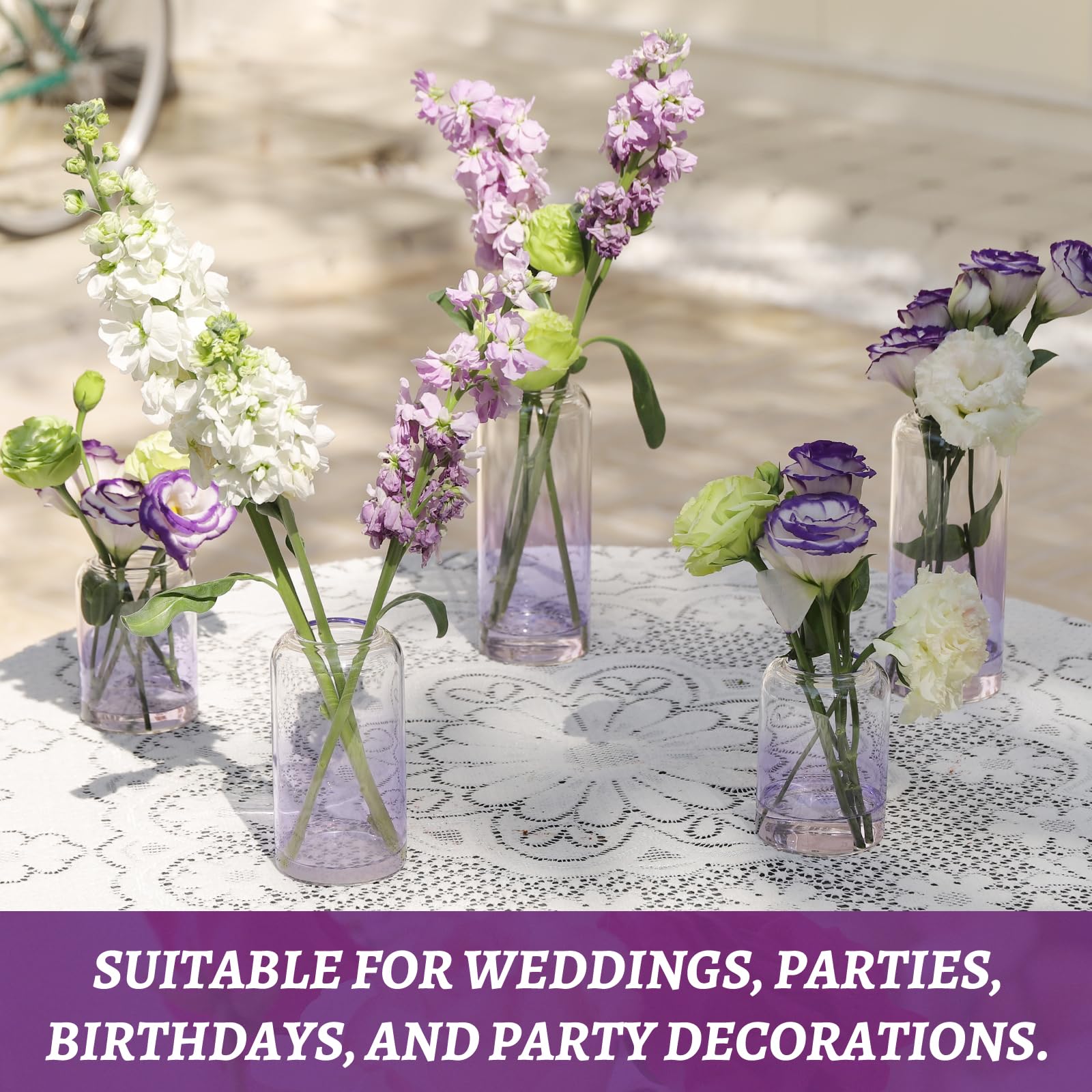 Glass Bud Vases Set of 24, Clear Flower Vase for Centerpieces,